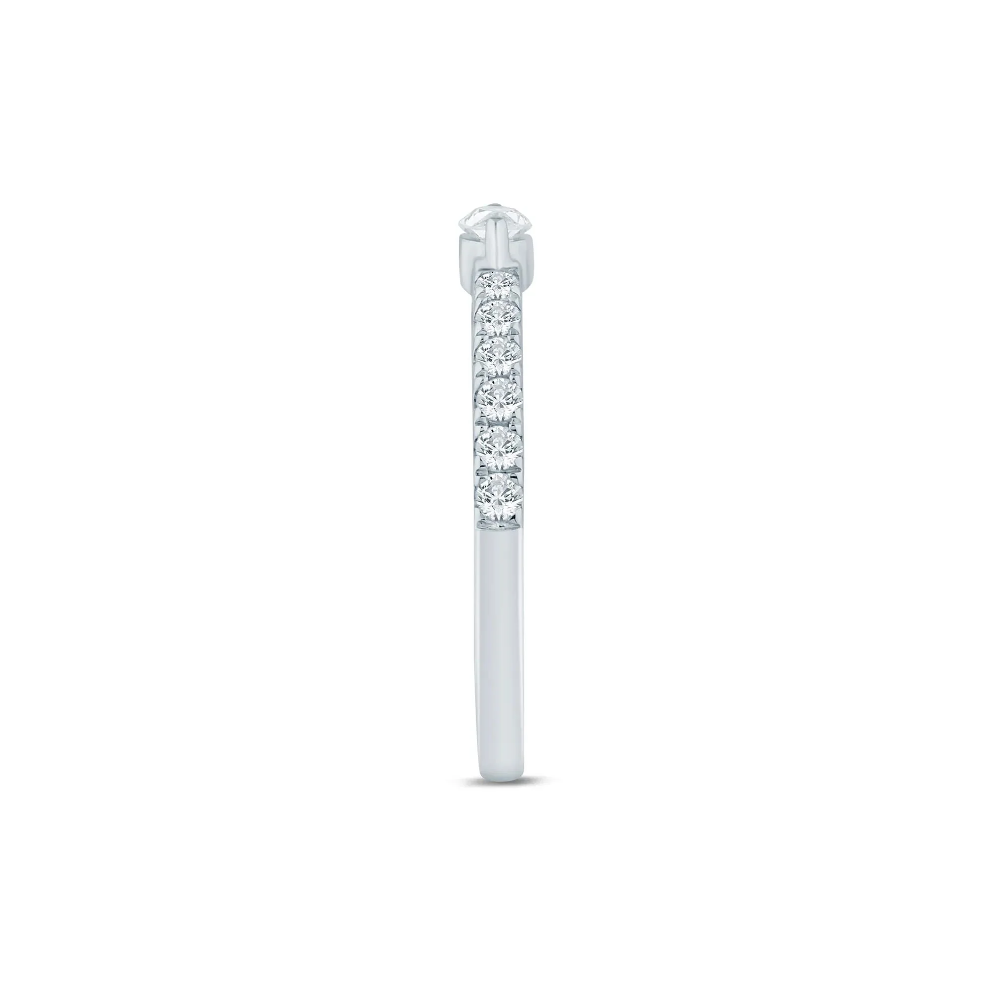 3/8 CT. Tw. Lab Grown Diamond Marquise-Cut Open Band Ring 14K White Gold Size 8.5 1.5mm - Image 3