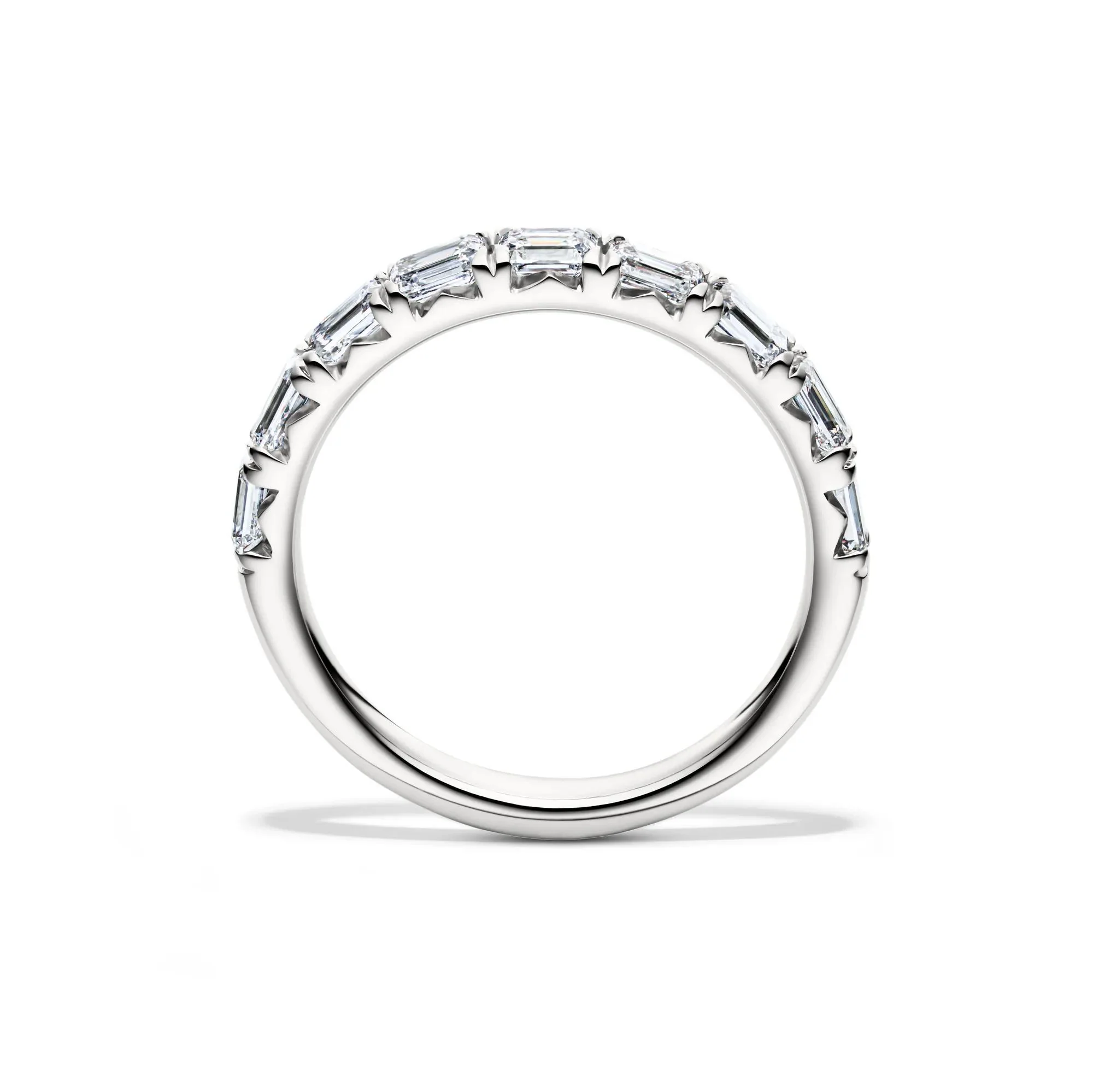 1 CT. Tw. Lab Grown Diamond East-West Band Ring Platinum White Size 6.5 3.5mm - Image 2