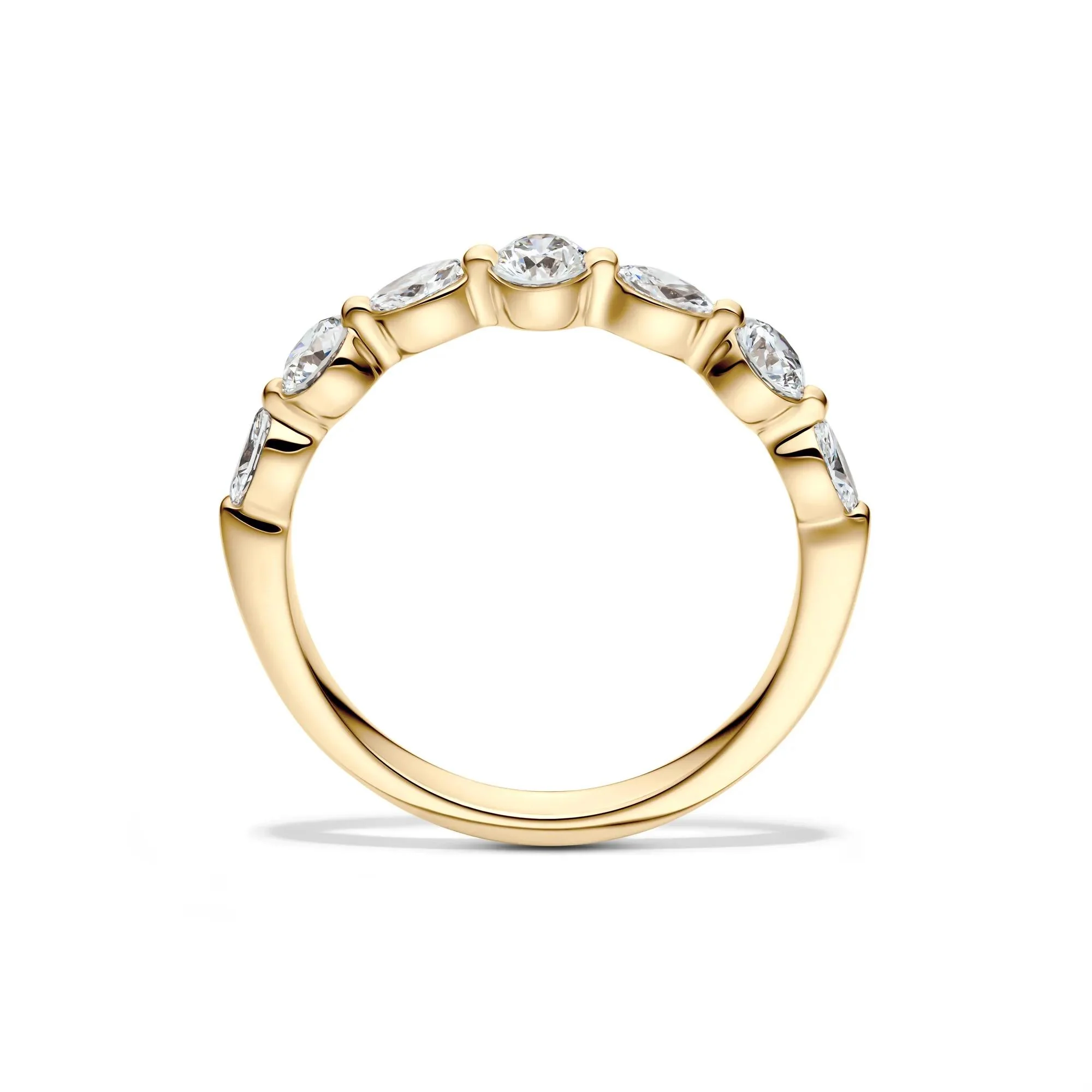 5/8 CT. Tw. Lab Grown Diamond Wedding Band Ring 14K Yellow Gold Size 6 2mm - Image 2