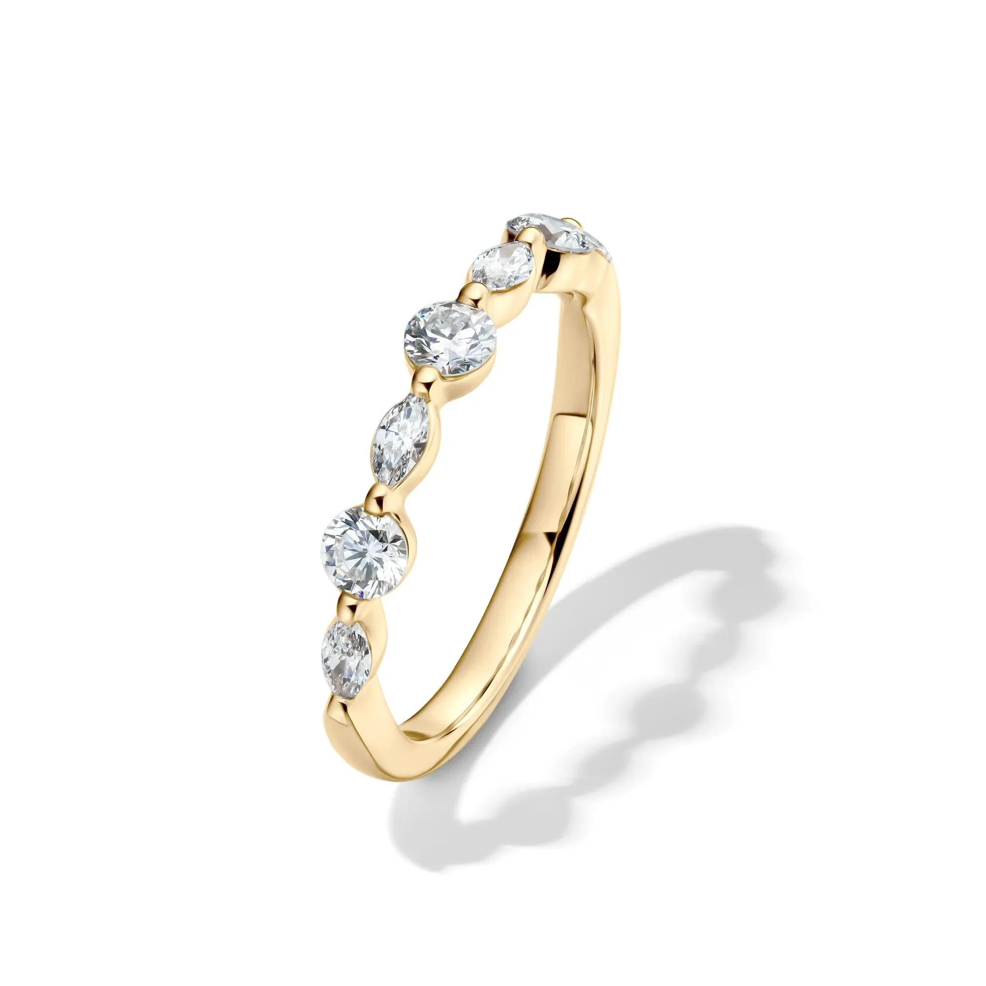 5/8 CT. Tw. Lab Grown Diamond Wedding Band Ring 14K Yellow Gold Size 6.5 2mm - Image 4