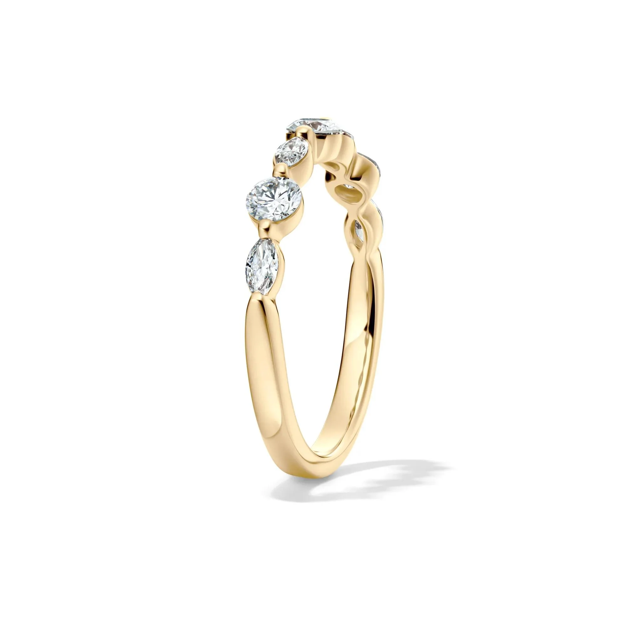 5/8 CT. Tw. Lab Grown Diamond Wedding Band Ring 14K Yellow Gold Size 8 2mm - Image 3