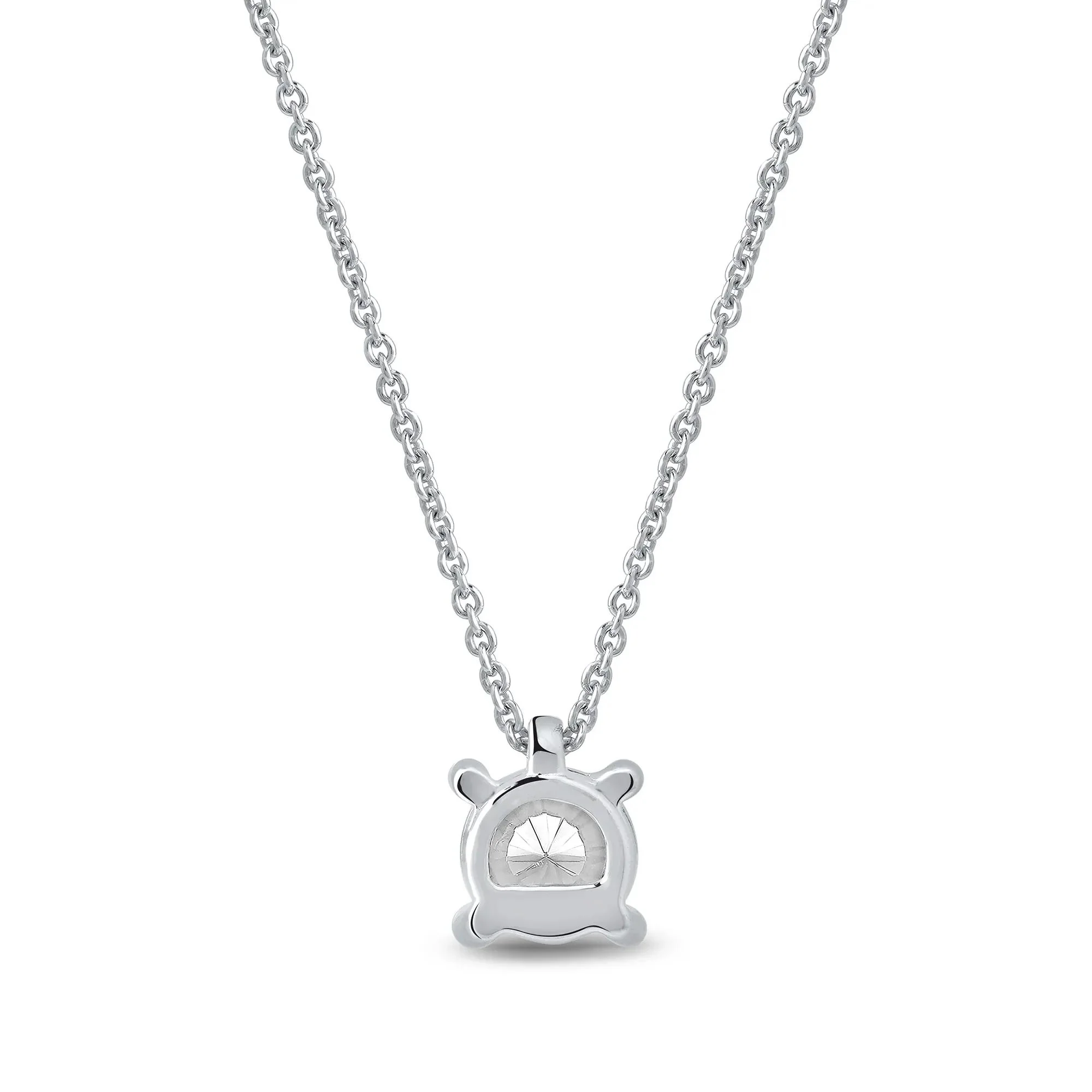 1/3 CT. Tw. Lab Grown Diamond Illusion Solitaire Pendant Necklace 10K White Gold Size 18" - Image 3