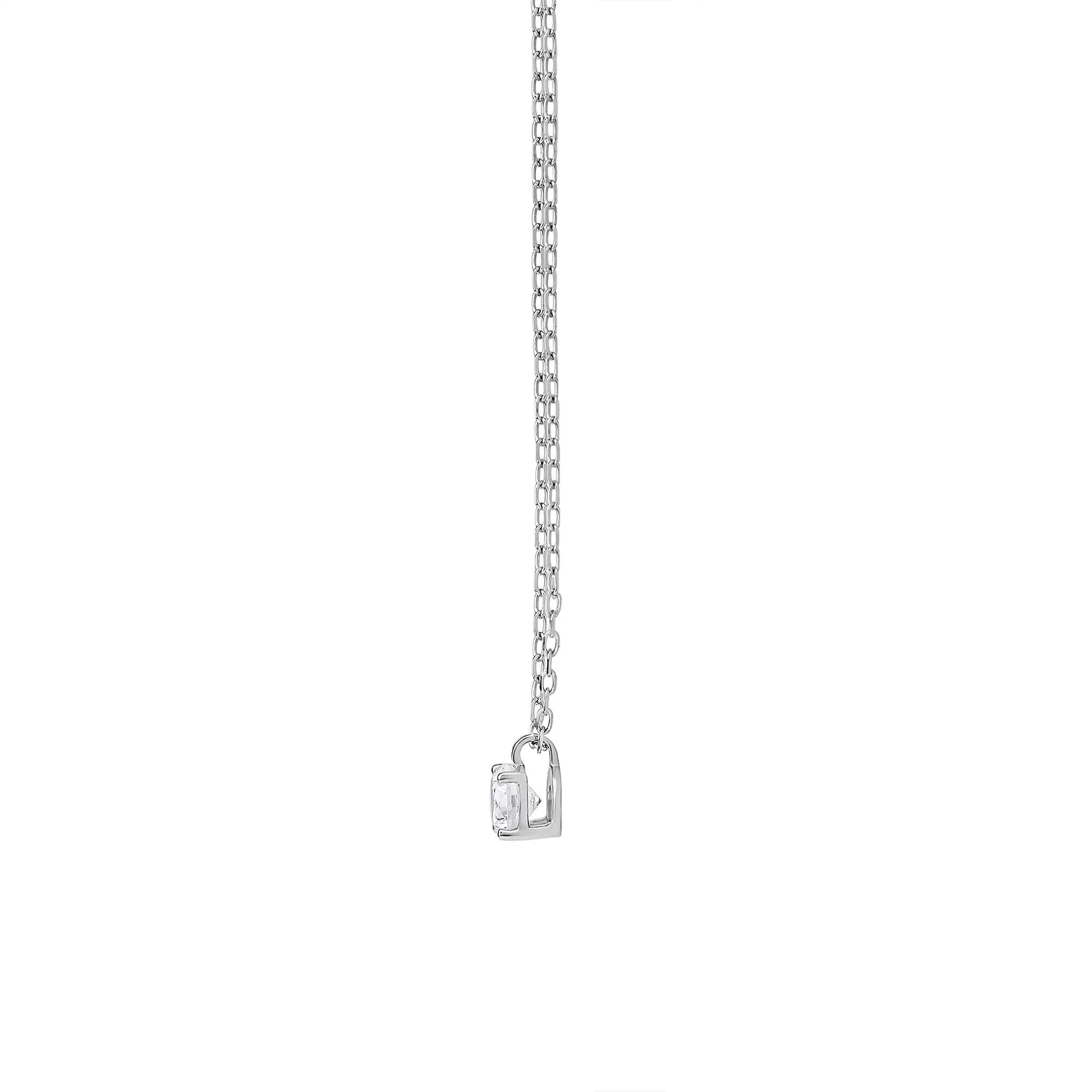 3/8 CT. Tw. Round Lab Grown Diamond Solitaire Pendant Necklace 10K White Gold Size 18" - Image 2