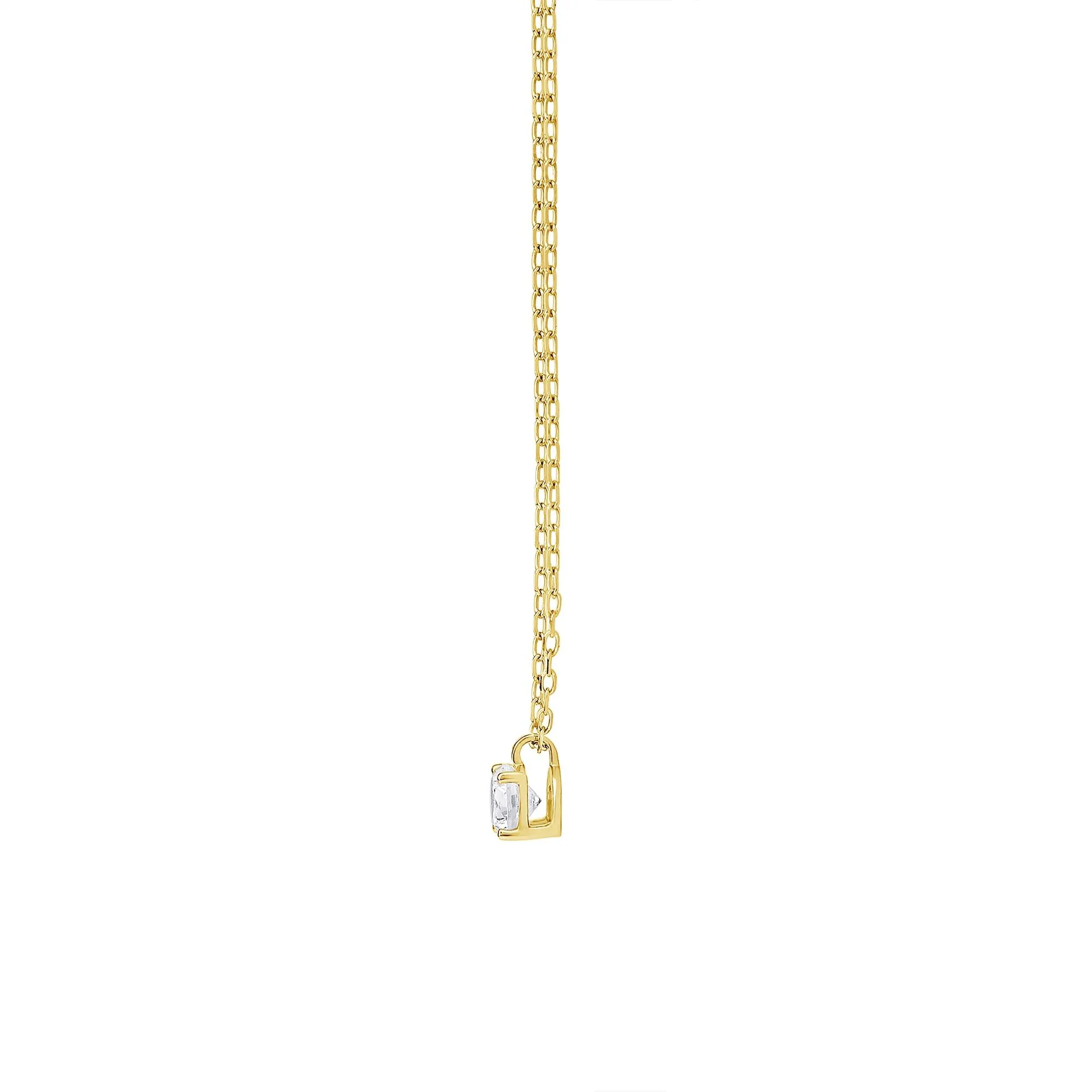 3/8 CT. Tw. Round Lab Grown Diamond Solitaire Pendant Necklace 10K Yellow Gold Size 18" - Image 2