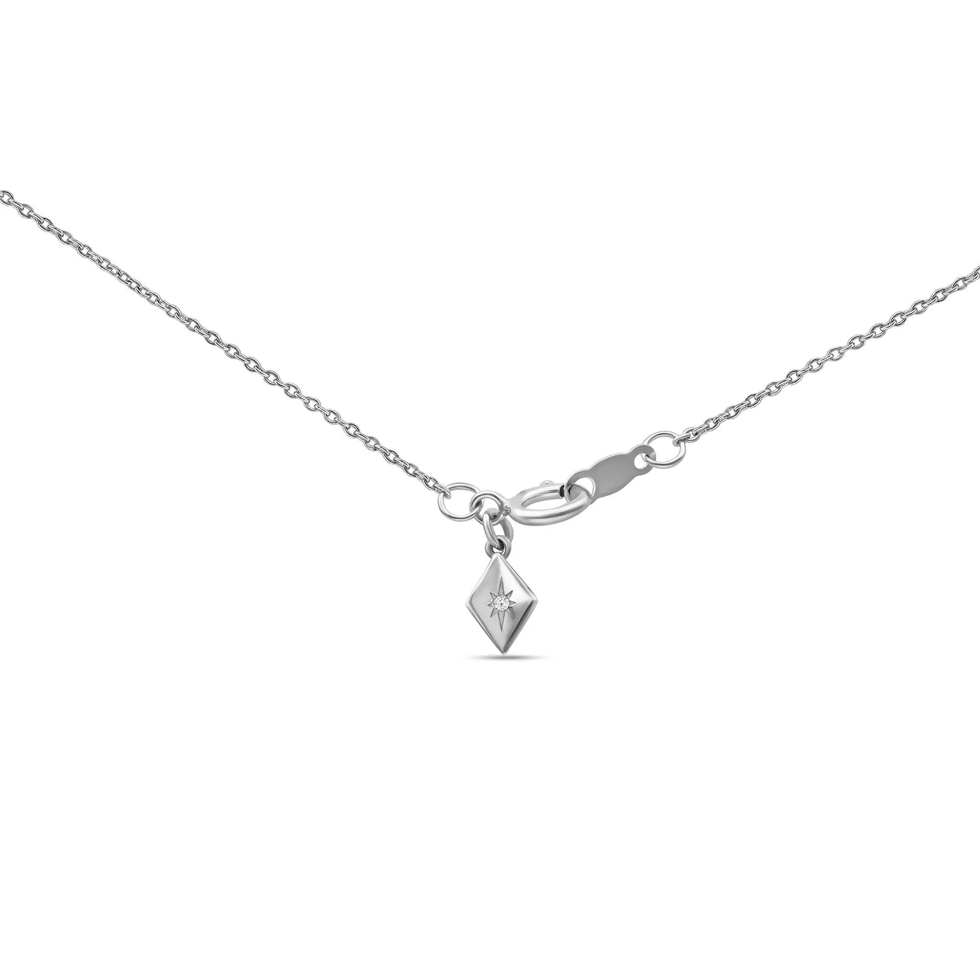 1/2 CT. Tw. Lab Grown Trillion Diamond Lariat Necklace 14K White Gold Size 18" - Image 3