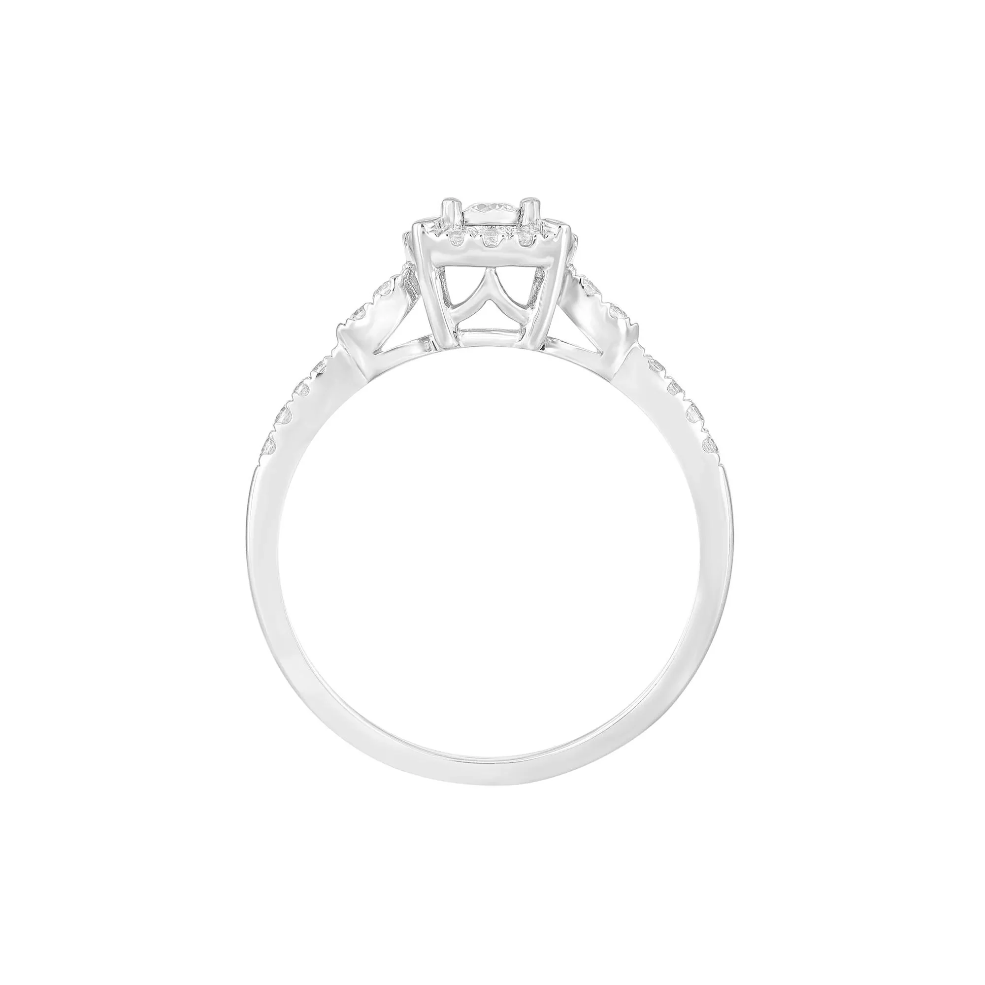 1/4 CT. Tw. Diamond Promise Ring 10K White Gold Round Brilliant Cut Size 8 - Image 2
