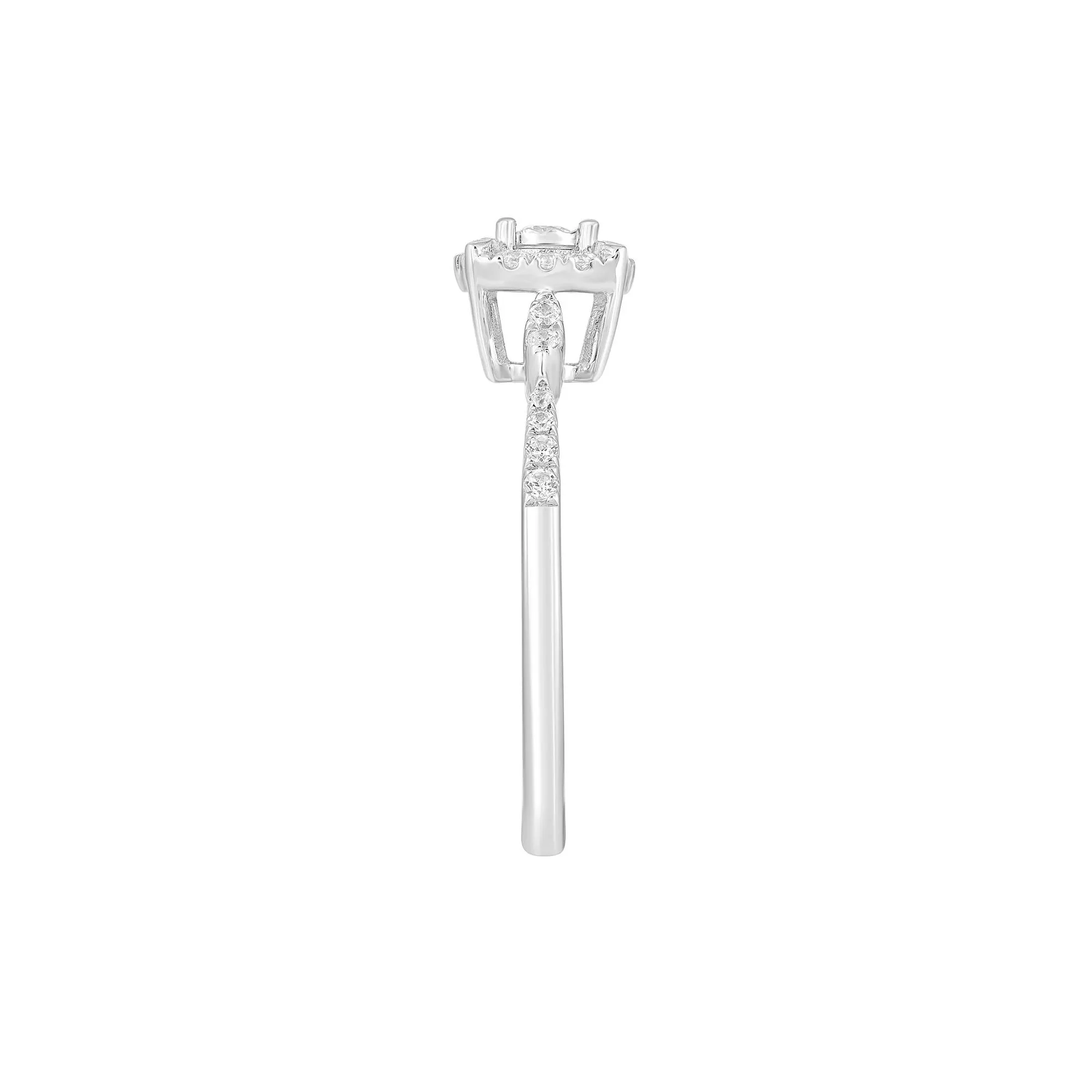 1/4 CT. Tw. Diamond Promise Ring 10K White Gold Round Brilliant Cut Size 8.5 - Image 3