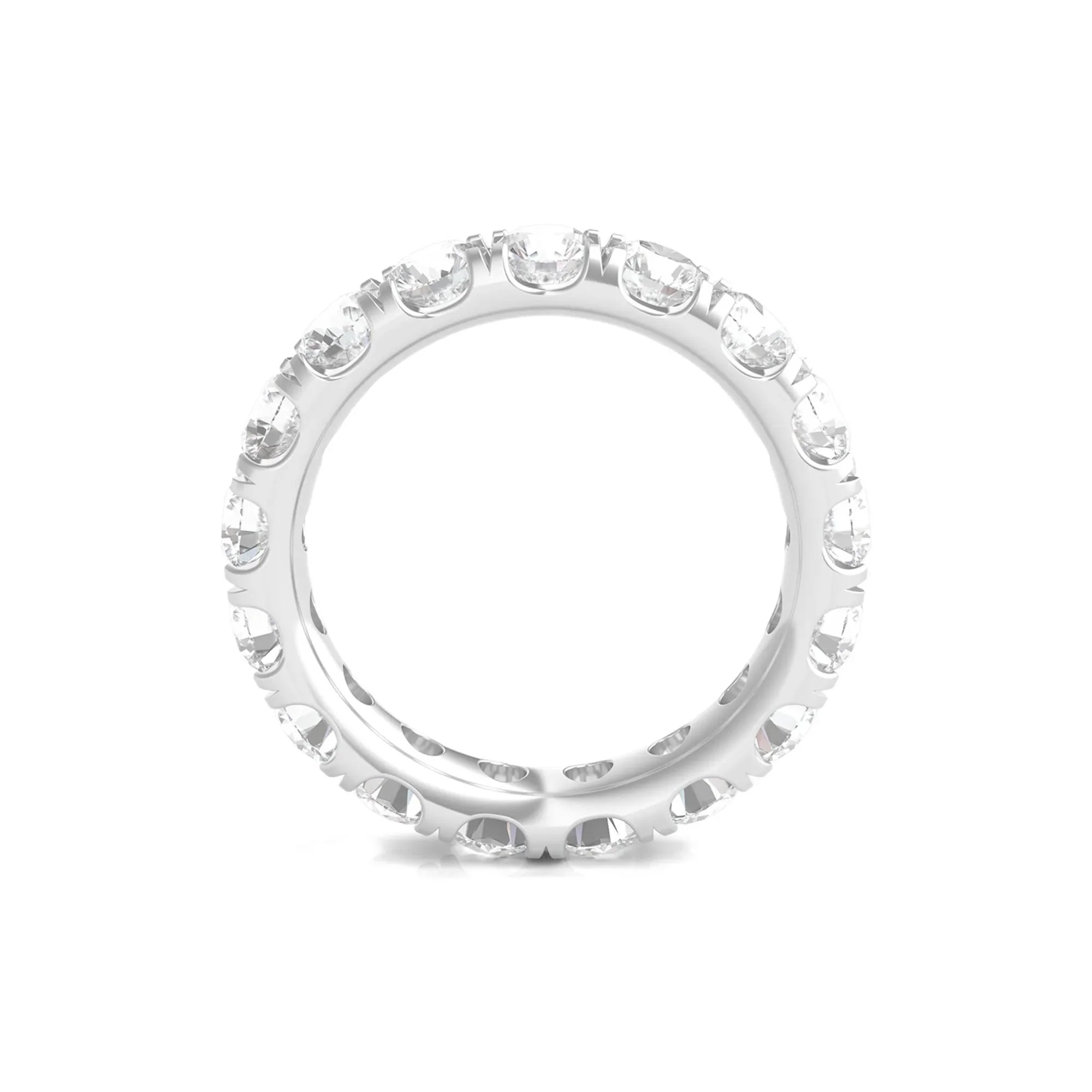 4 CT. Tw. Lab Grown Round Diamond Eternity Band Ring 14K White Gold Round Brilliant Cut Size 4 2mm - Image 2