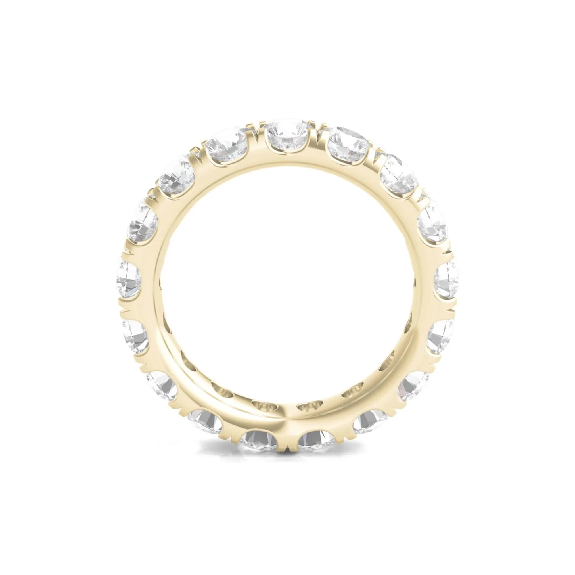 4 CT. Tw. Lab Grown Round Diamond Eternity Band Ring 14K Yellow Gold Round Brilliant Cut Size 5.5 2mm - Image 2