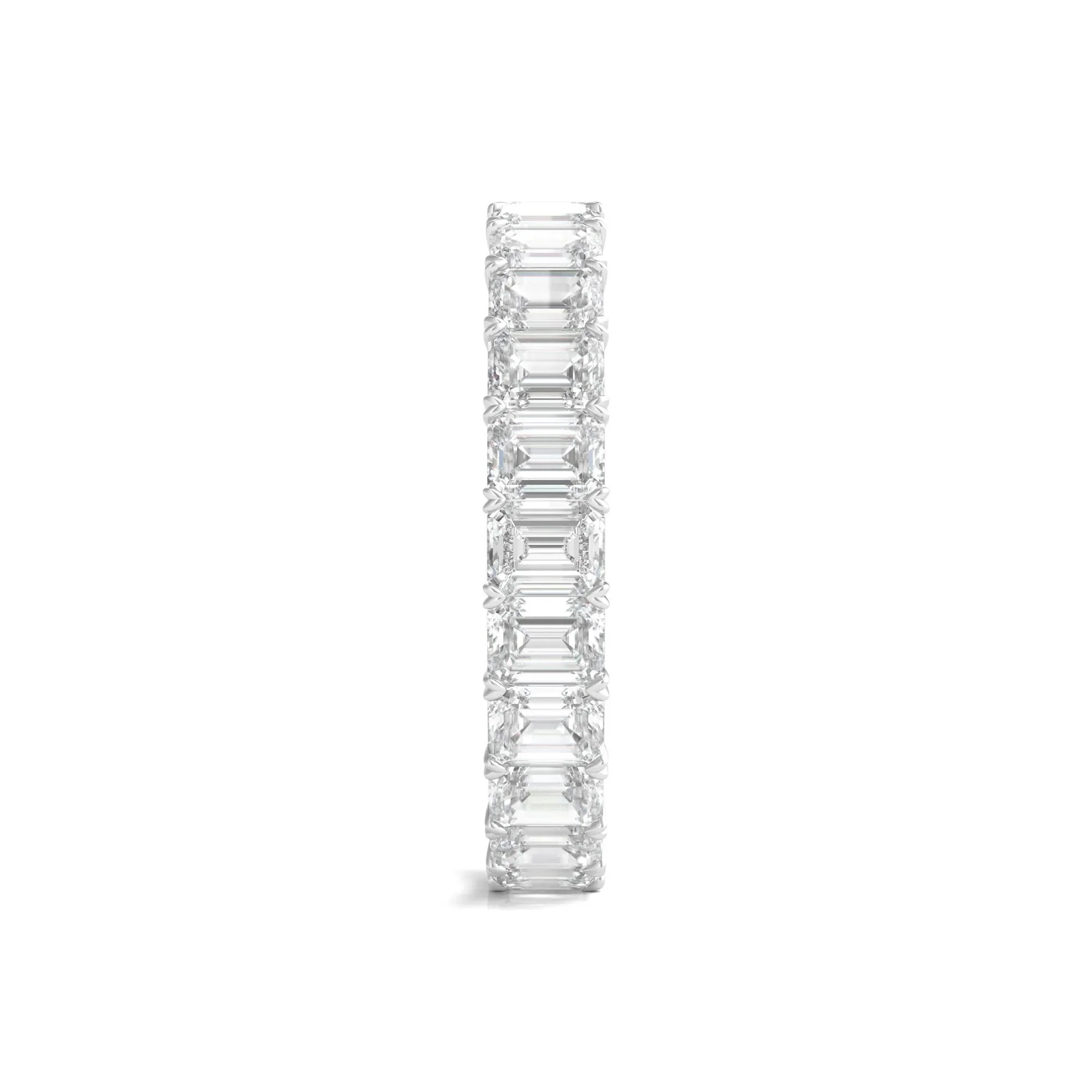3 CT. Tw. Lab Grown Emerald-Cut Diamond Eternity Band Ring Platinum White Size 7.5 3mm - Image 3