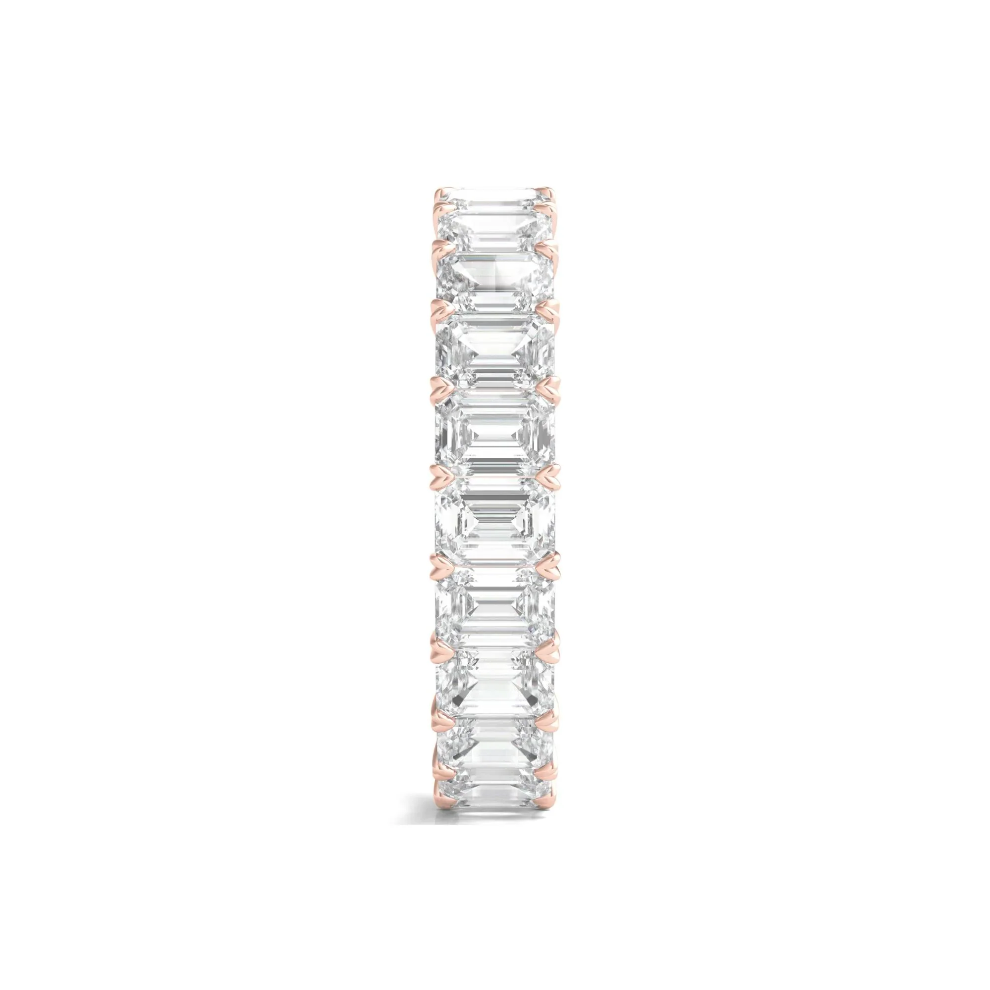 4 CT. Tw. Lab Grown Emerald-Cut Diamond Eternity Band Ring 14K Rose Gold Size 8.5 4mm - Image 3