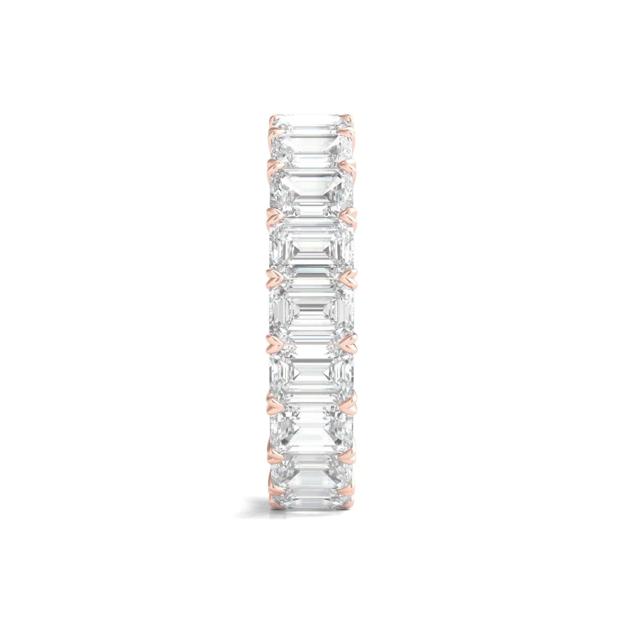 5 CT. Tw. Lab Grown Emerald-Cut Diamond Eternity Band Ring 14K Rose Gold Size 6 4mm - Image 3