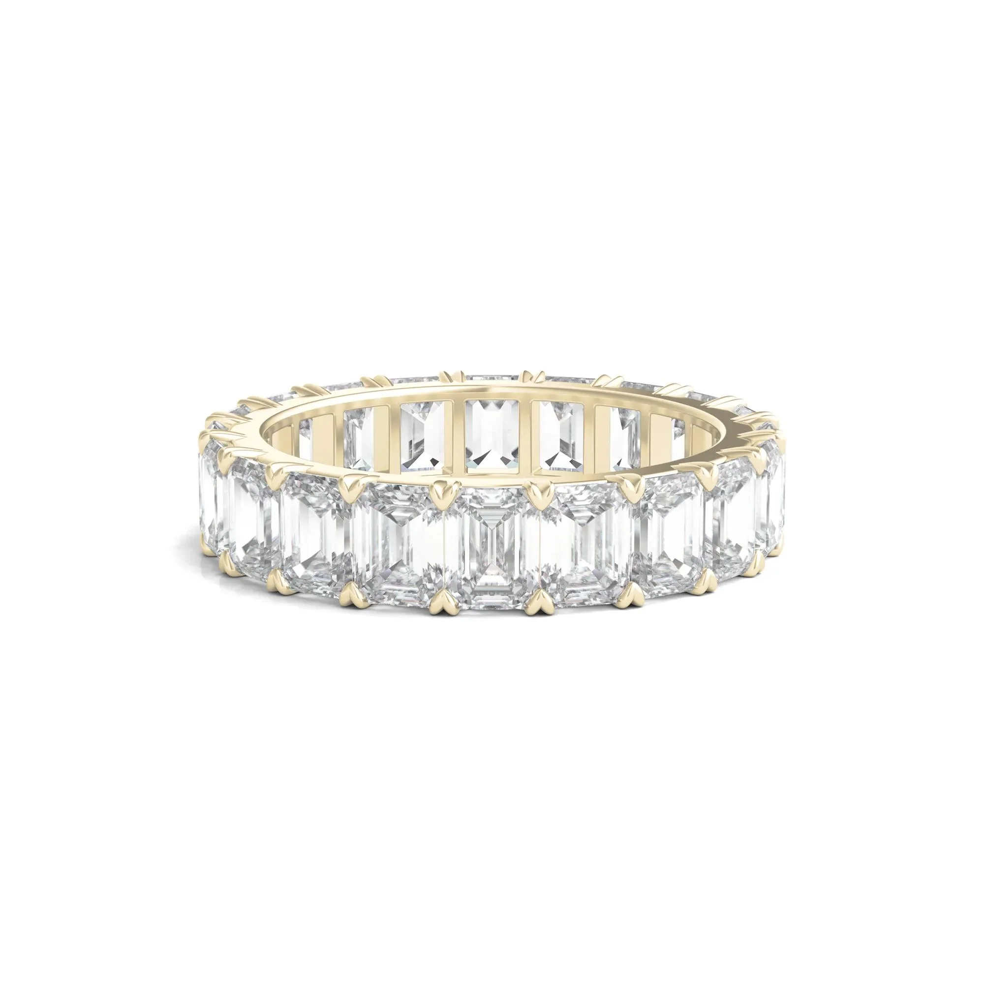 5 CT. Tw. Lab Grown Emerald-Cut Diamond Eternity Band Ring 14K Yellow Gold Size 4 4mm