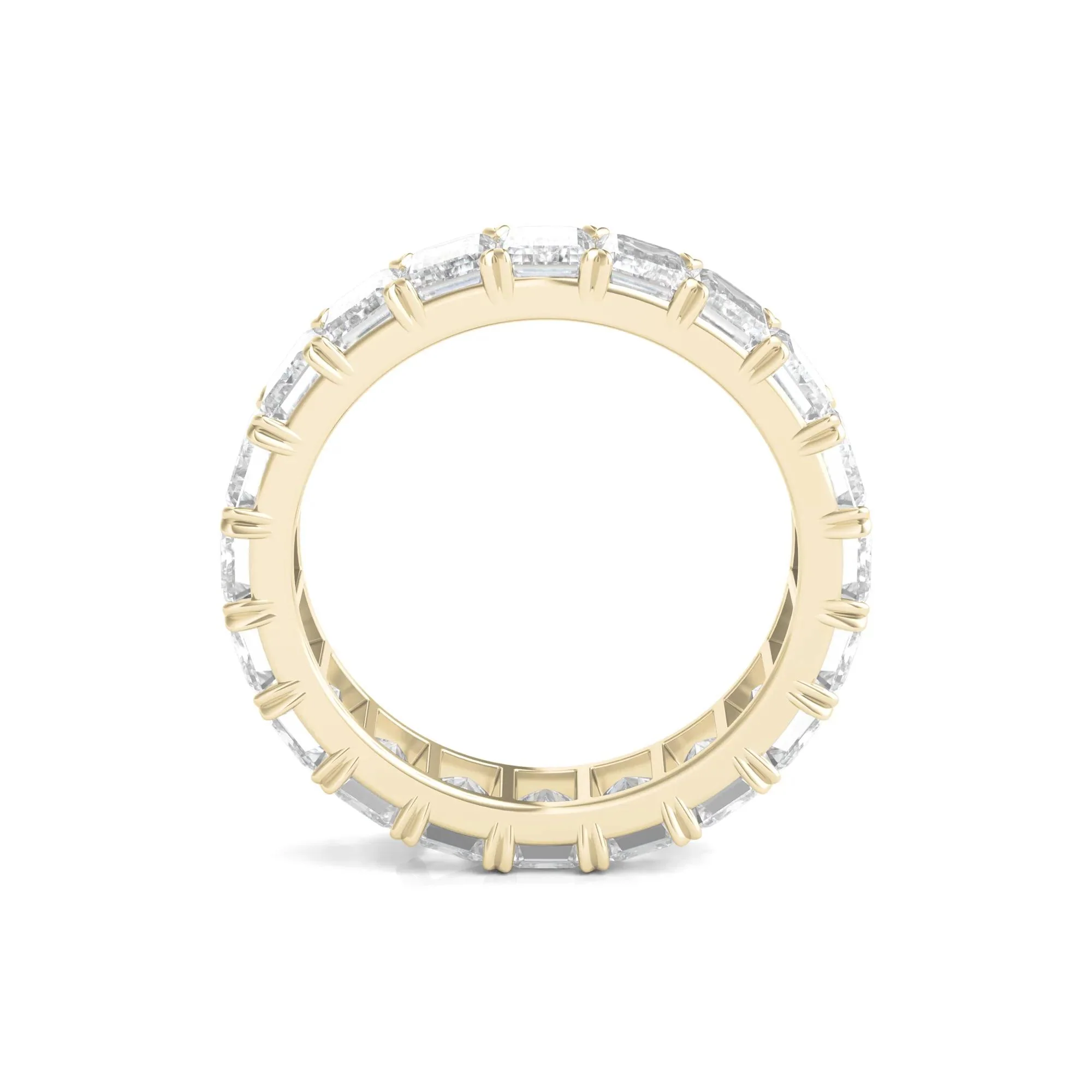 5 CT. Tw. Lab Grown Emerald-Cut Diamond Eternity Band Ring 14K Yellow Gold Size 8 4mm - Image 2