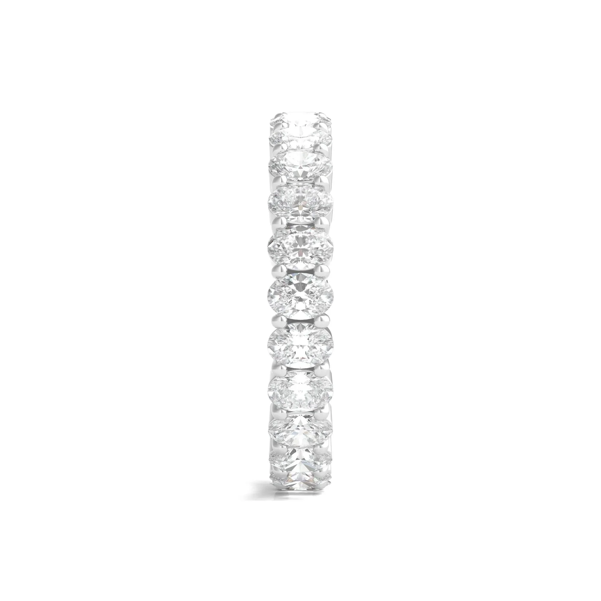 2 CT. Tw. Lab Grown Oval Diamond Eternity Band Ring Platinum White Size 7.5 3mm - Image 3