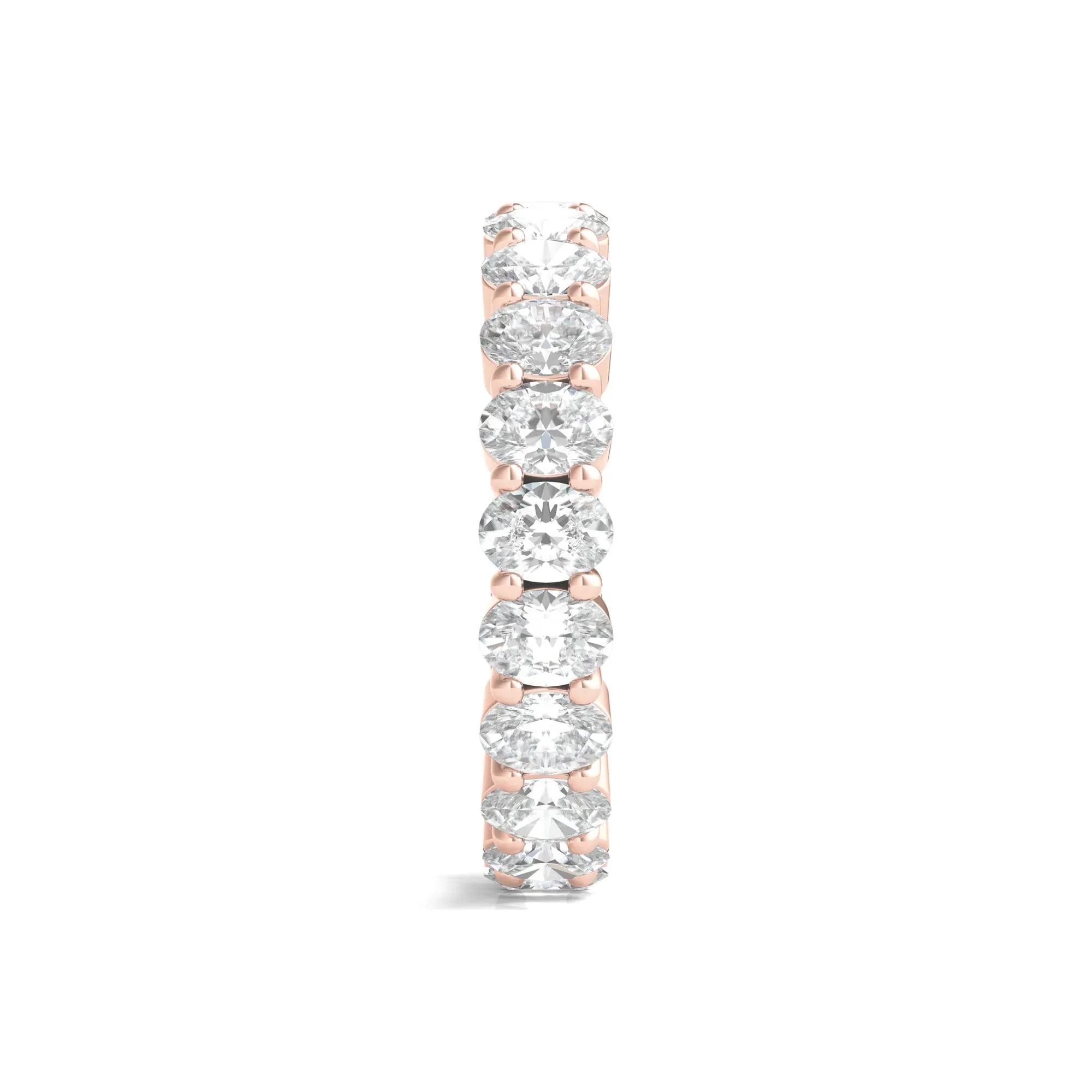 3 CT. Tw. Lab Grown Oval Diamond Eternity Band Ring 14K Rose Gold Size 9 3mm - Image 3