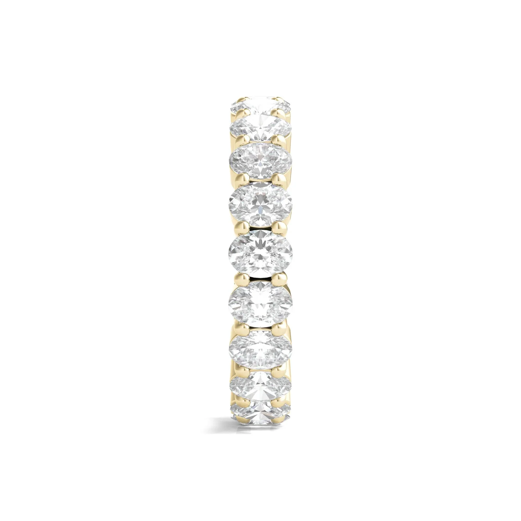 3 CT. Tw. Lab Grown Oval Diamond Eternity Band Ring 14K Yellow Gold Size 7.5 3mm - Image 3