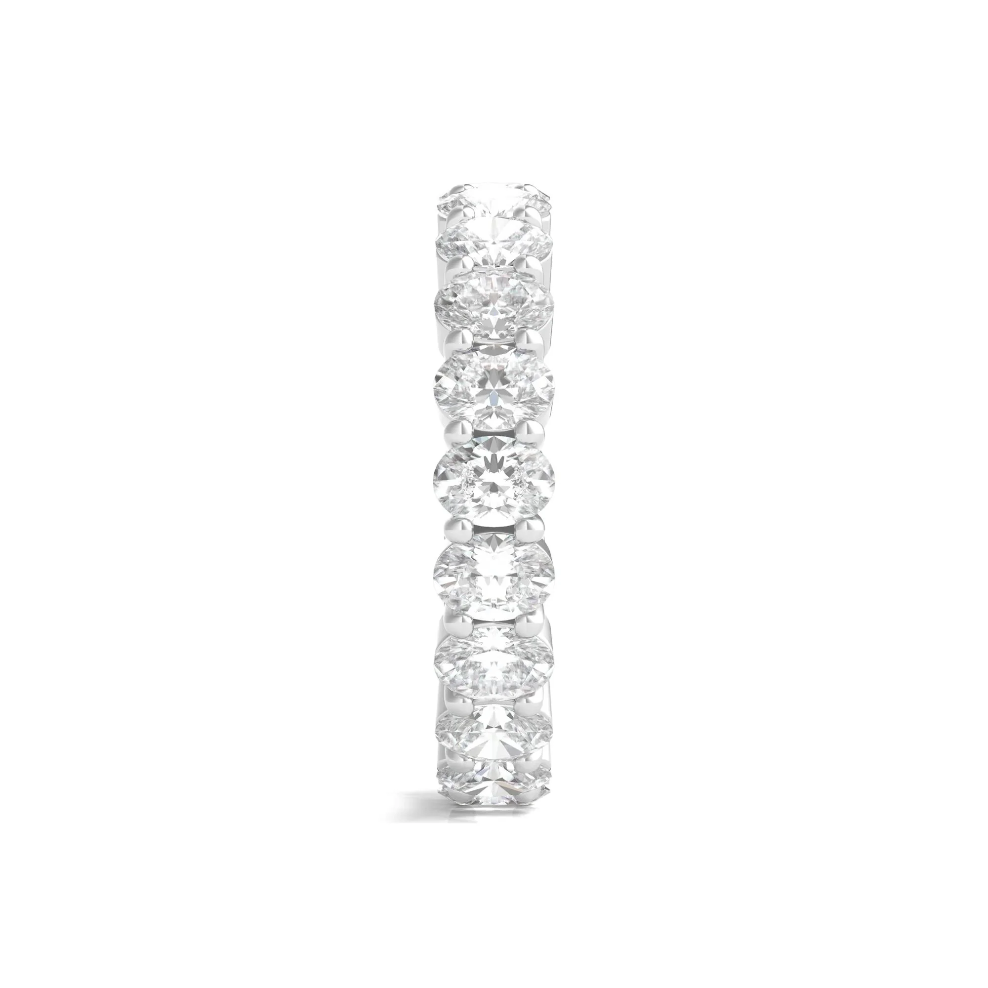 3 CT. Tw. Lab Grown Oval Diamond Eternity Band Ring Platinum White Size 6.5 4mm - Image 3