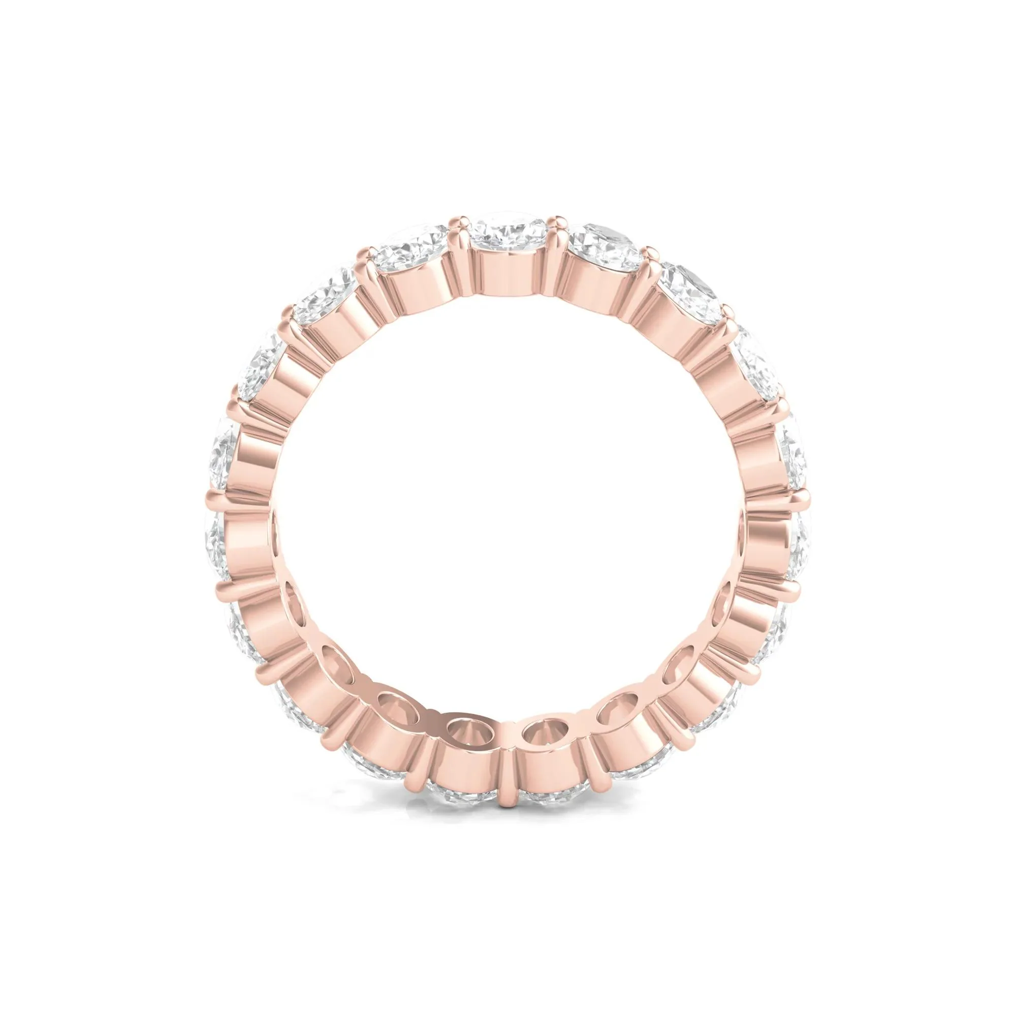 4 CT. Tw. Lab Grown Oval Diamond Eternity Band Ring 14K Rose Gold Size 6.5 4mm - Image 2