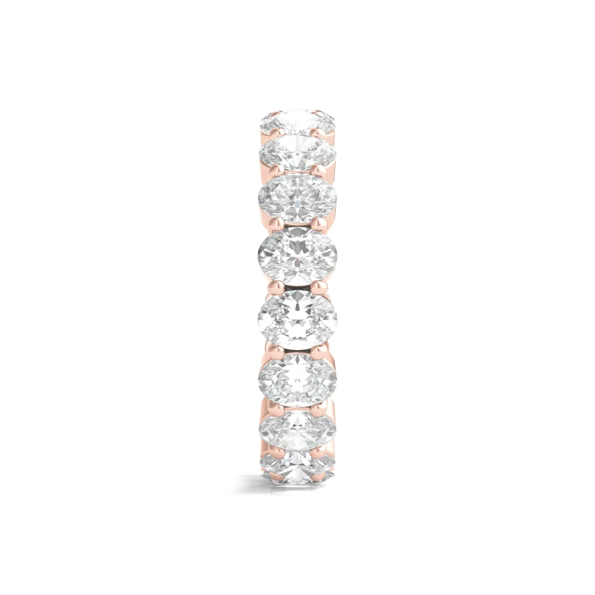 4 CT. Tw. Lab Grown Oval Diamond Eternity Band Ring 14K Rose Gold Size 6.5 4mm - Image 3