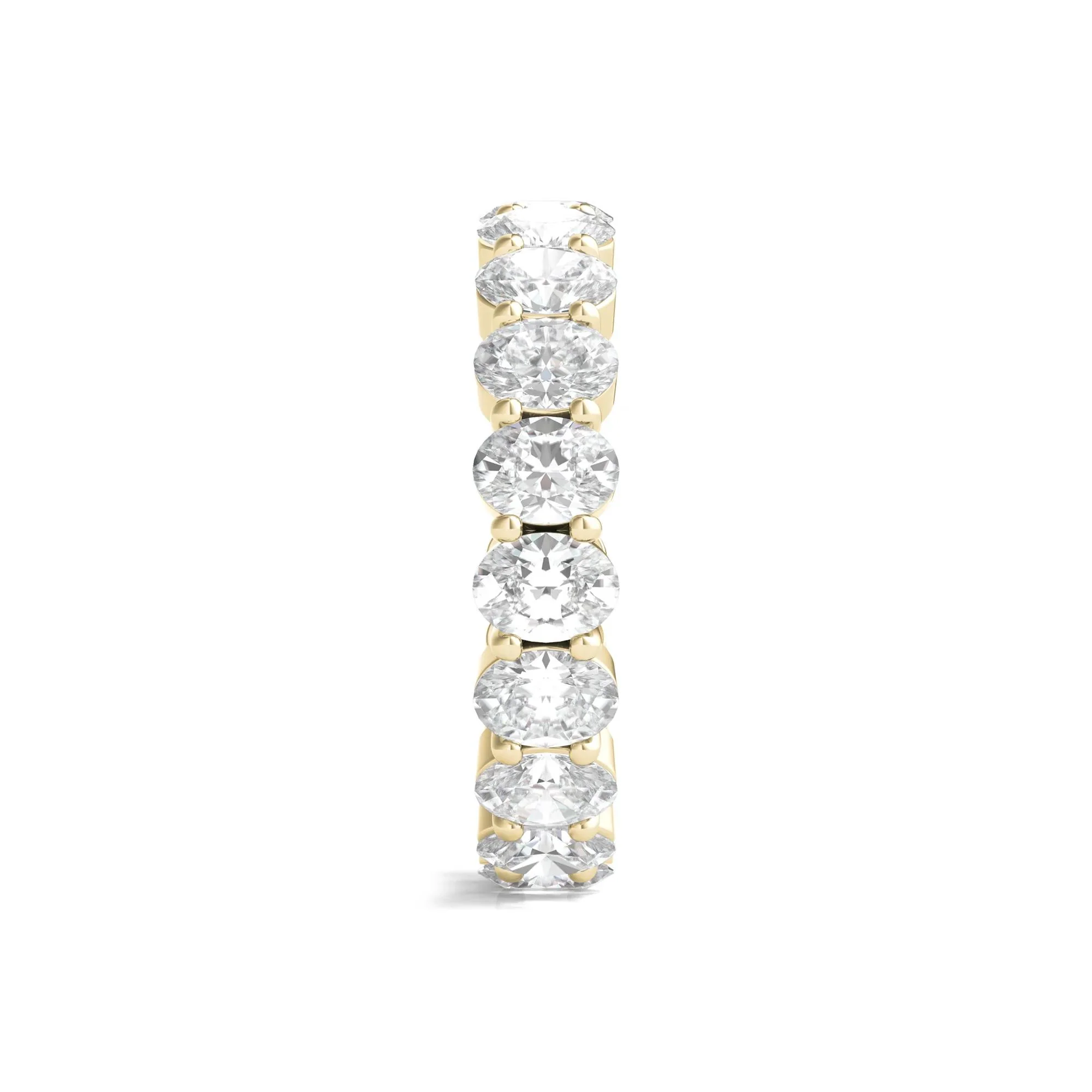 4 CT. Tw. Lab Grown Oval Diamond Eternity Band Ring 14K Yellow Gold Size 4.5 4mm - Image 3