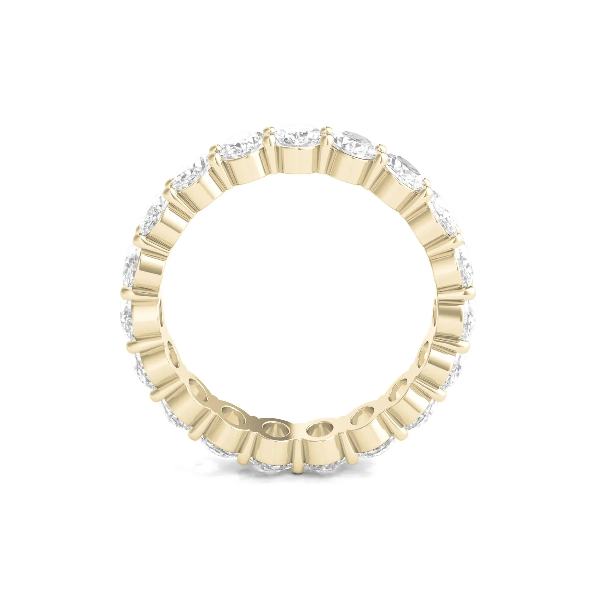 4 CT. Tw. Lab Grown Oval Diamond Eternity Band Ring 14K Yellow Gold Size 6.5 4mm - Image 2