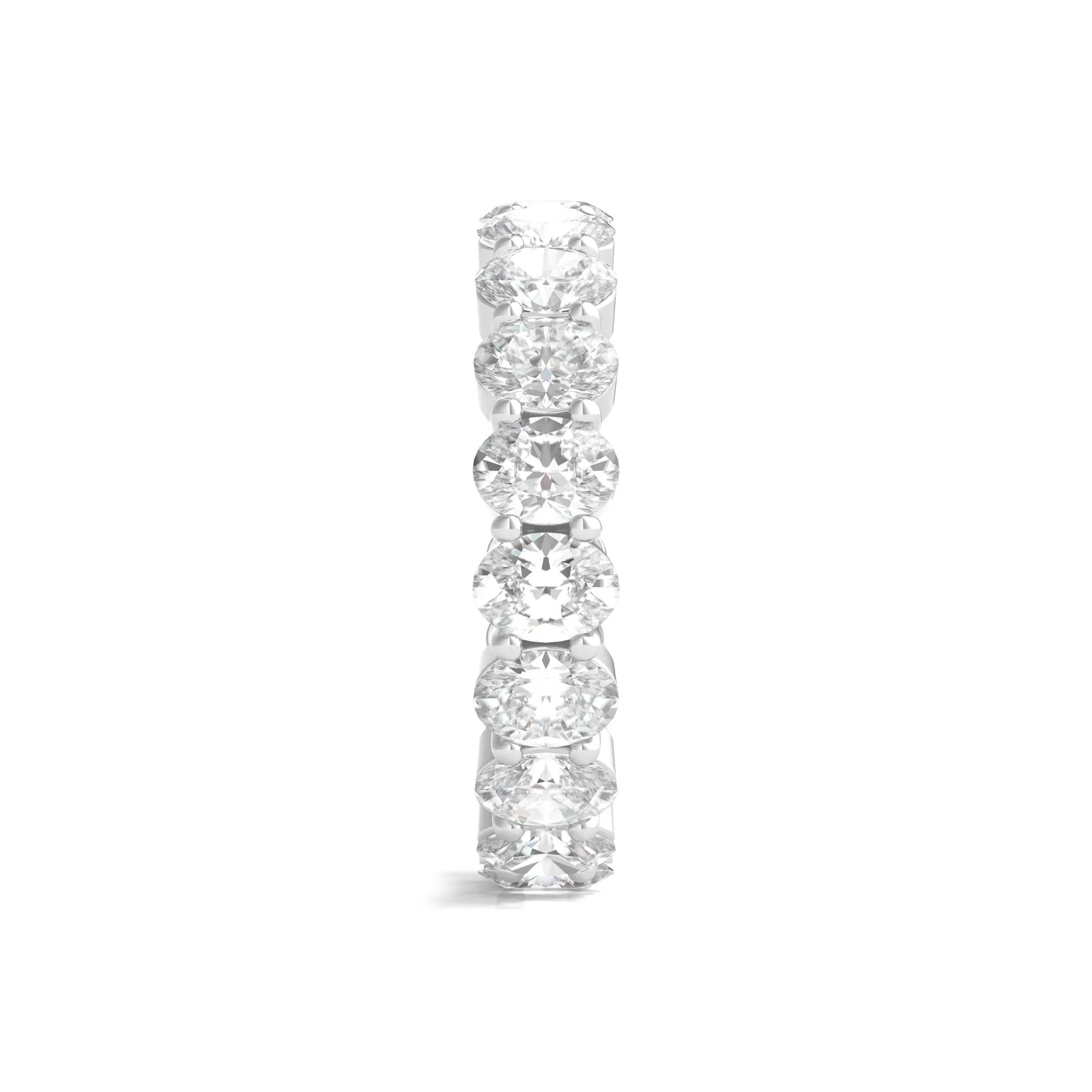 4 CT. Tw. Lab Grown Oval Diamond Eternity Band Ring Platinum White Size 7.5 4mm - Image 3