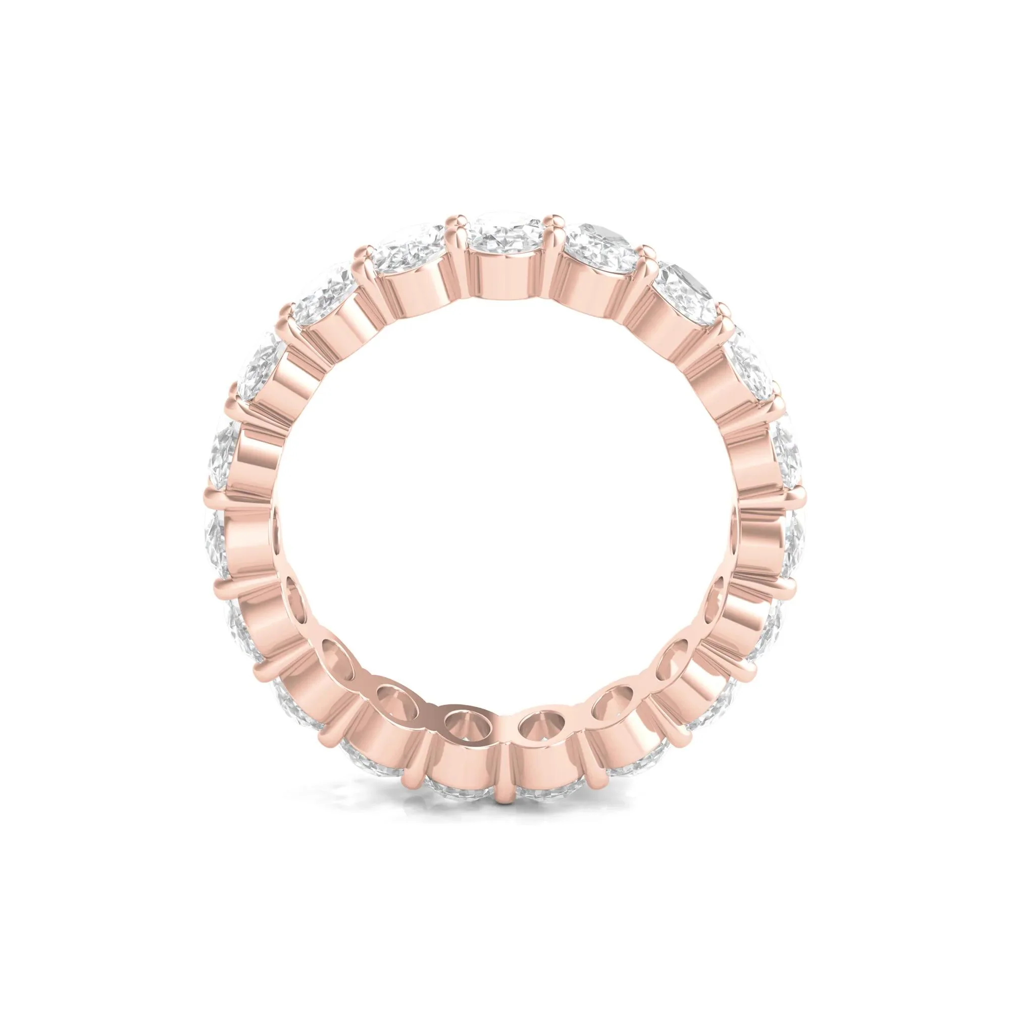 5 CT. Tw. Lab Grown Oval Diamond Eternity Band Ring 14K Rose Gold Size 5 4mm - Image 2