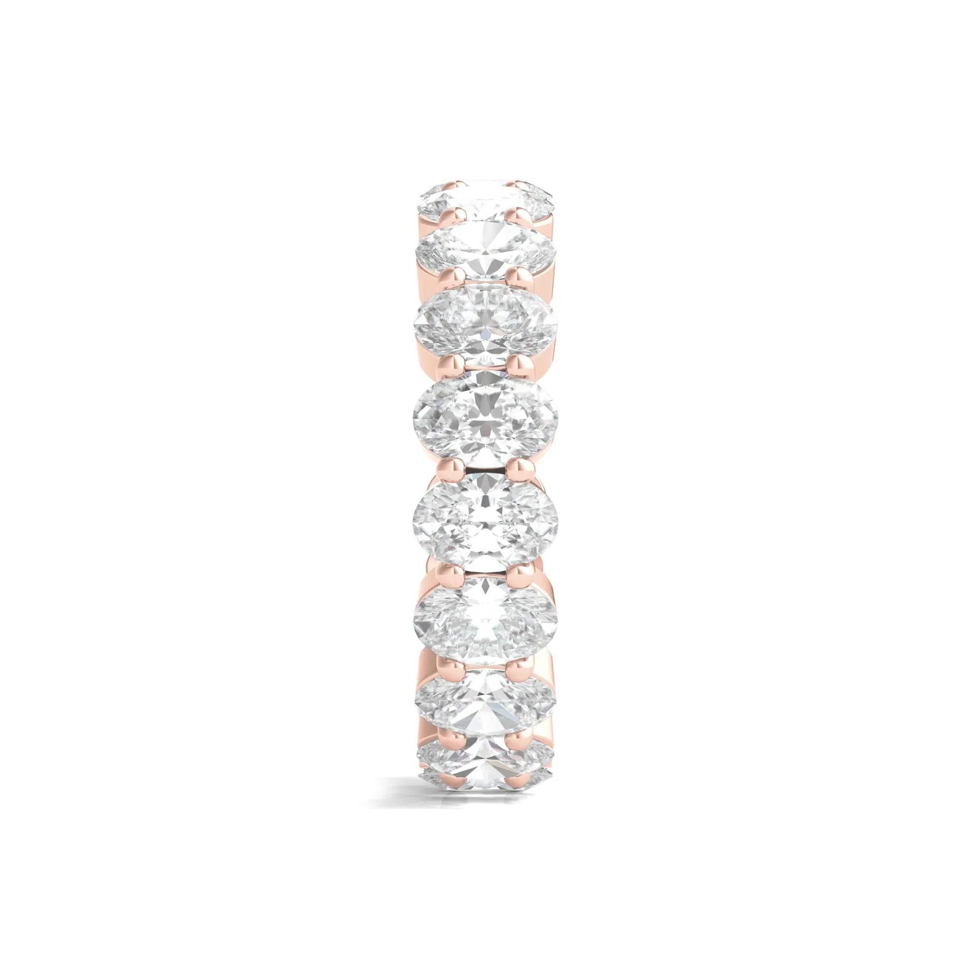 5 CT. Tw. Lab Grown Oval Diamond Eternity Band Ring 14K Rose Gold Size 8.5 4mm - Image 3