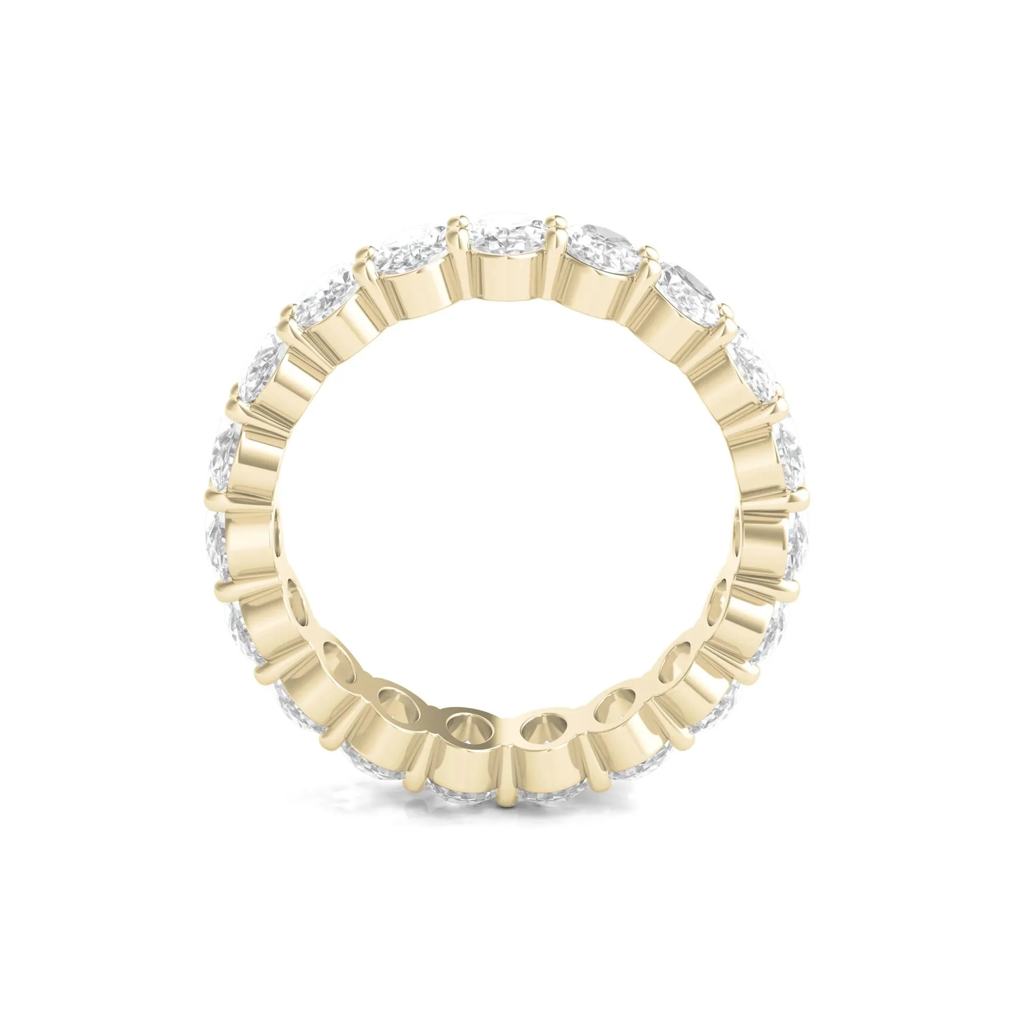 5 CT. Tw. Lab Grown Oval Diamond Eternity Band Ring 14K Yellow Gold Size 5.5 4mm - Image 2