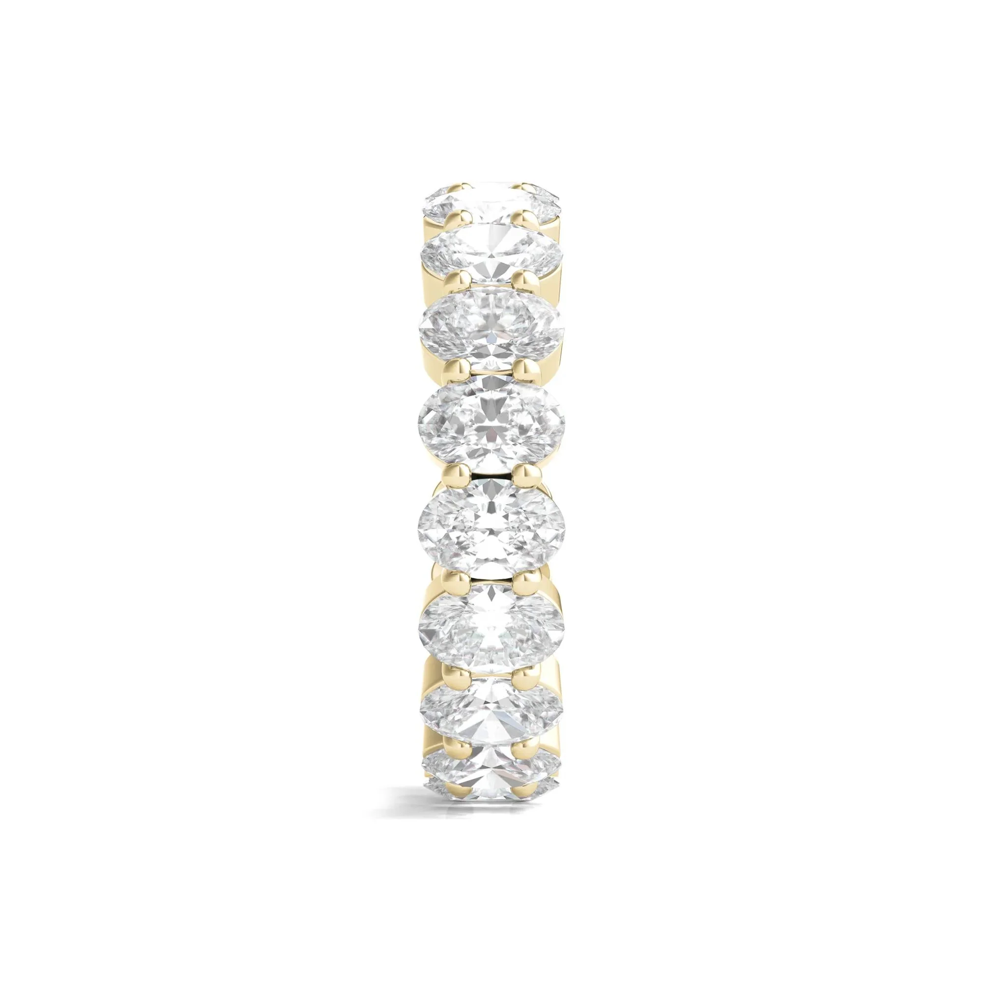 5 CT. Tw. Lab Grown Oval Diamond Eternity Band Ring 14K Yellow Gold Size 6.5 4mm - Image 3