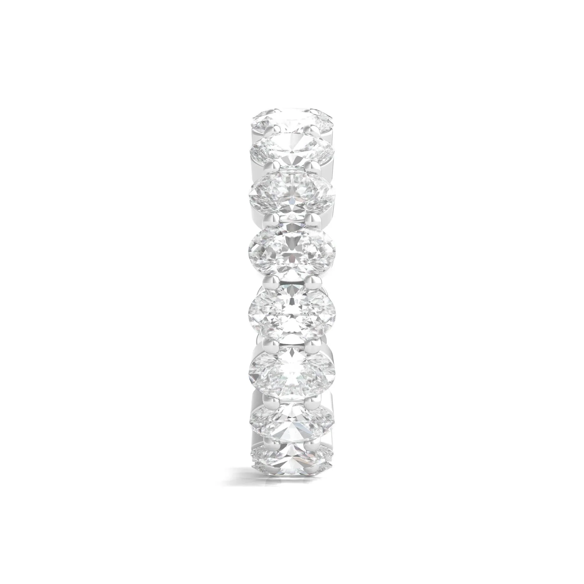 5 CT. Tw. Lab Grown Oval Diamond Eternity Band Ring Platinum White Size 4.5 4mm - Image 3