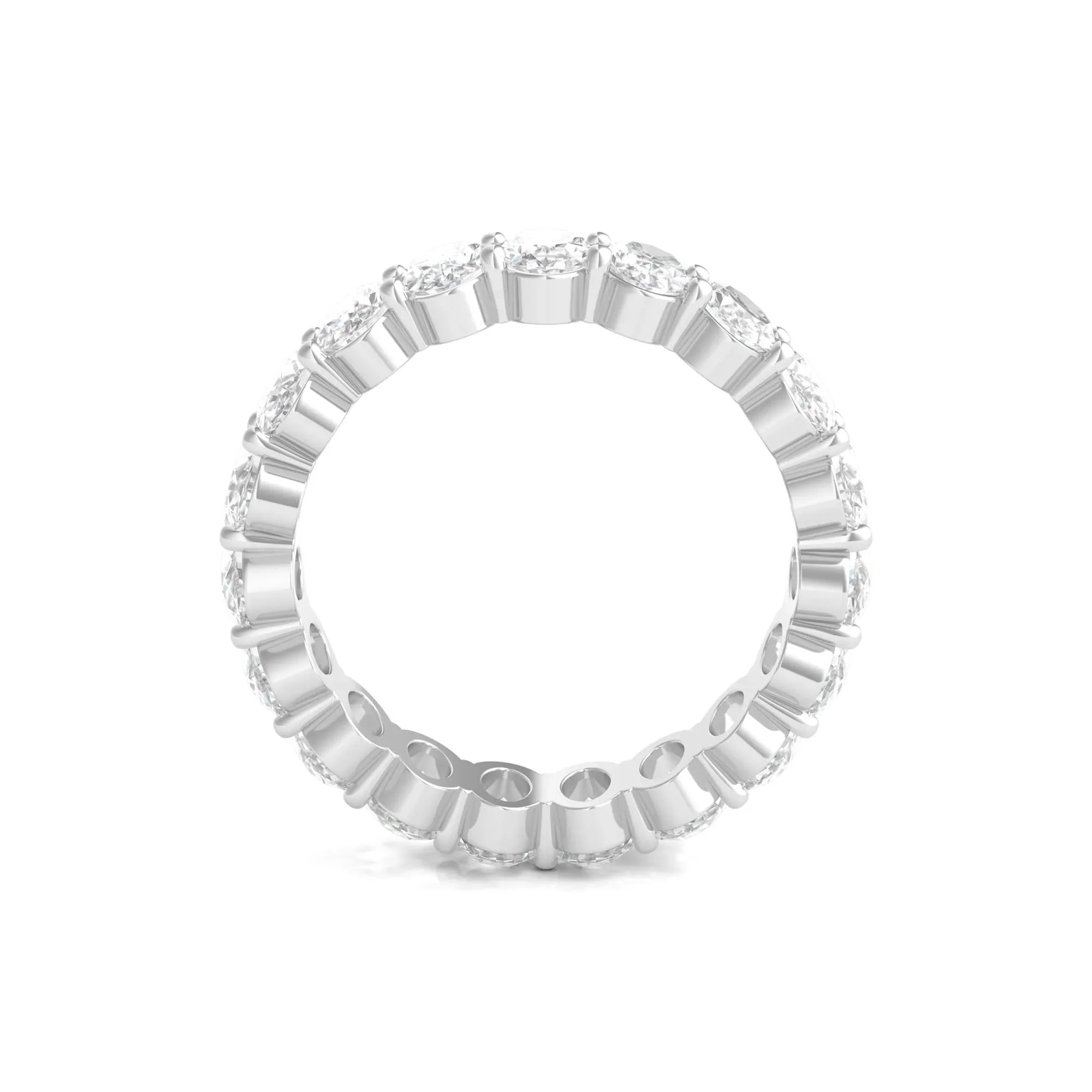 5 CT. Tw. Lab Grown Oval Diamond Eternity Band Ring Platinum White Size 8 4mm - Image 2