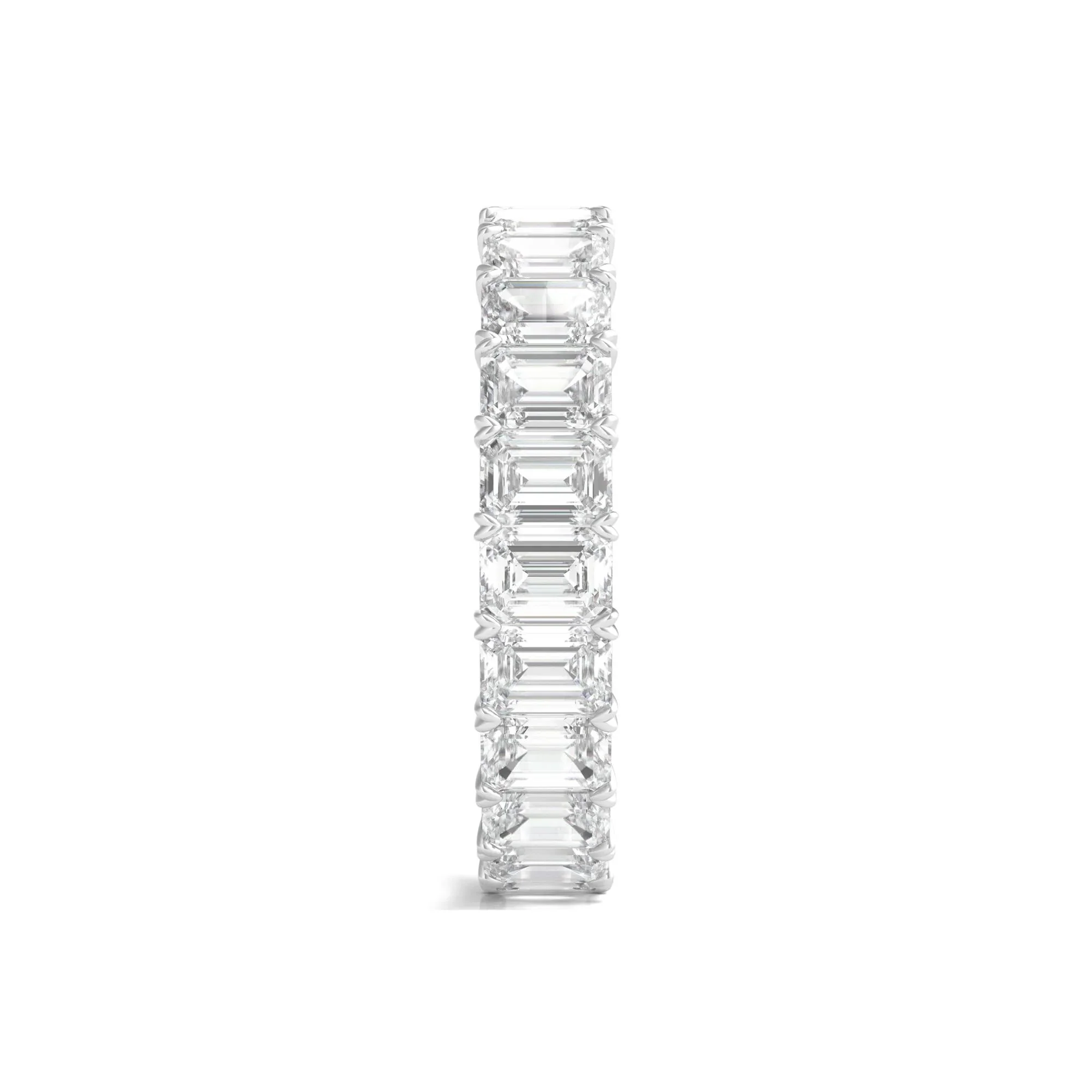 4 CT. Tw. Lab Grown Emerald-Cut Diamond Eternity Band Ring Platinum White Size 7.5 4mm - Image 3