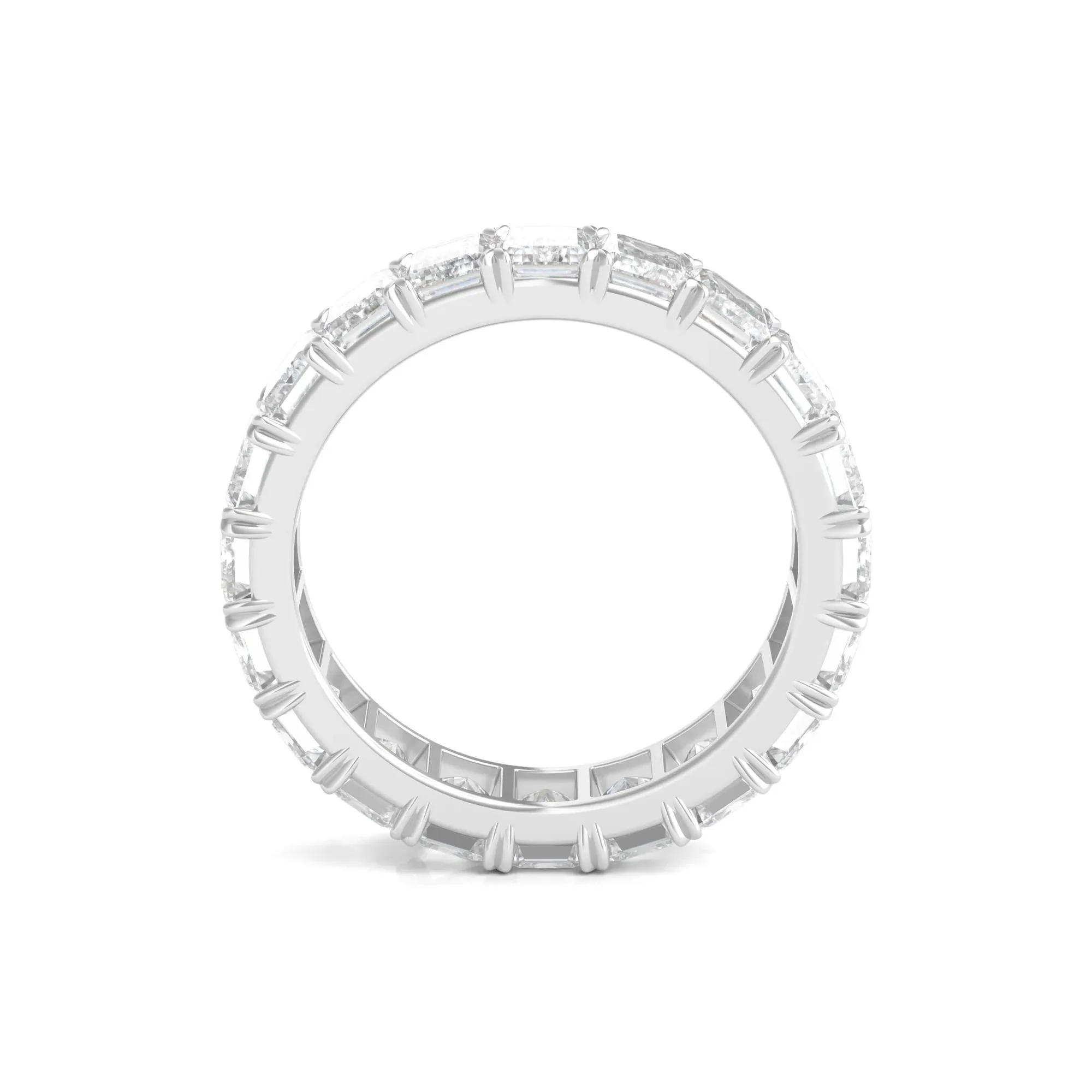 5 CT. Tw. Lab Grown Emerald-Cut Diamond Eternity Band Ring Platinum White Size 5 4mm - Image 2