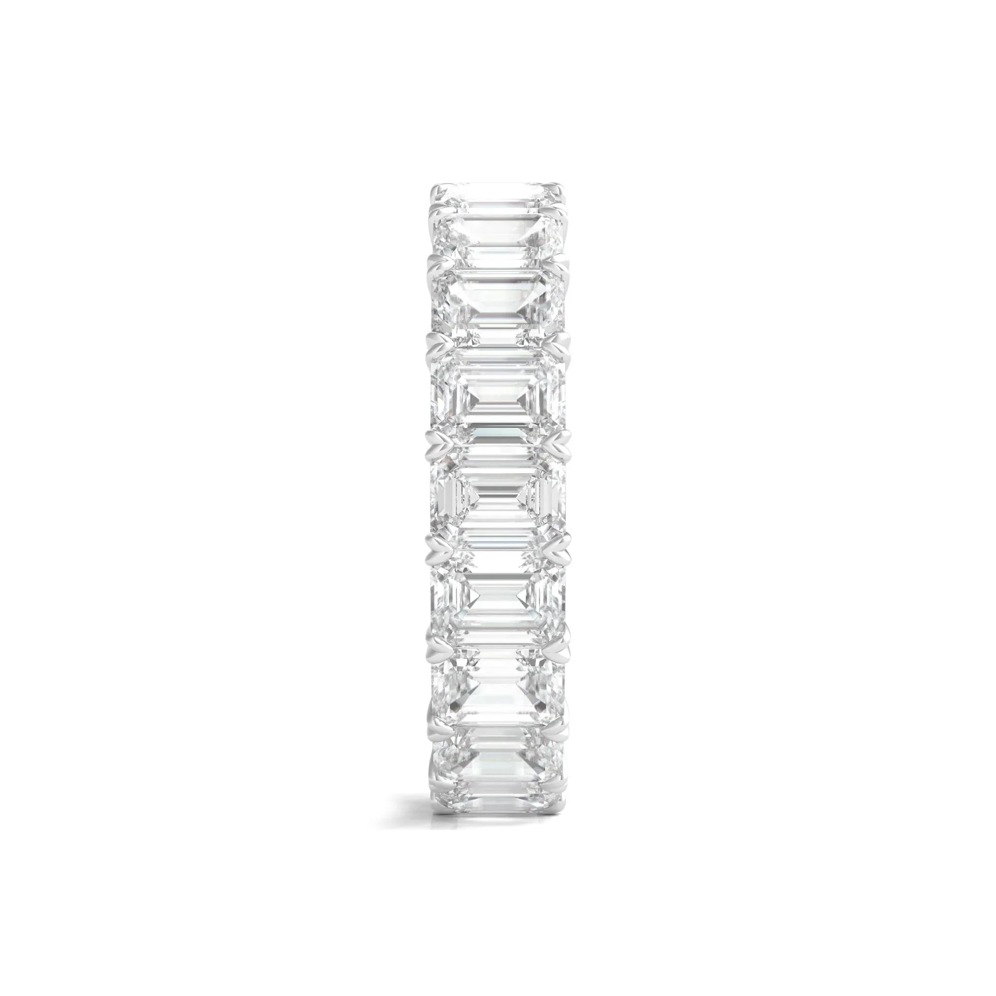5 CT. Tw. Lab Grown Emerald-Cut Diamond Eternity Band Ring Platinum White Size 7.5 4mm - Image 3
