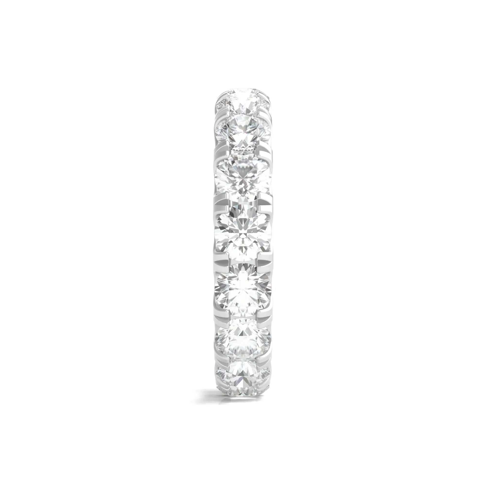 4 CT. Tw. Lab Grown Round Diamond Eternity Band Ring Platinum Round Brilliant Cut White Size 7.5 2mm - Image 3