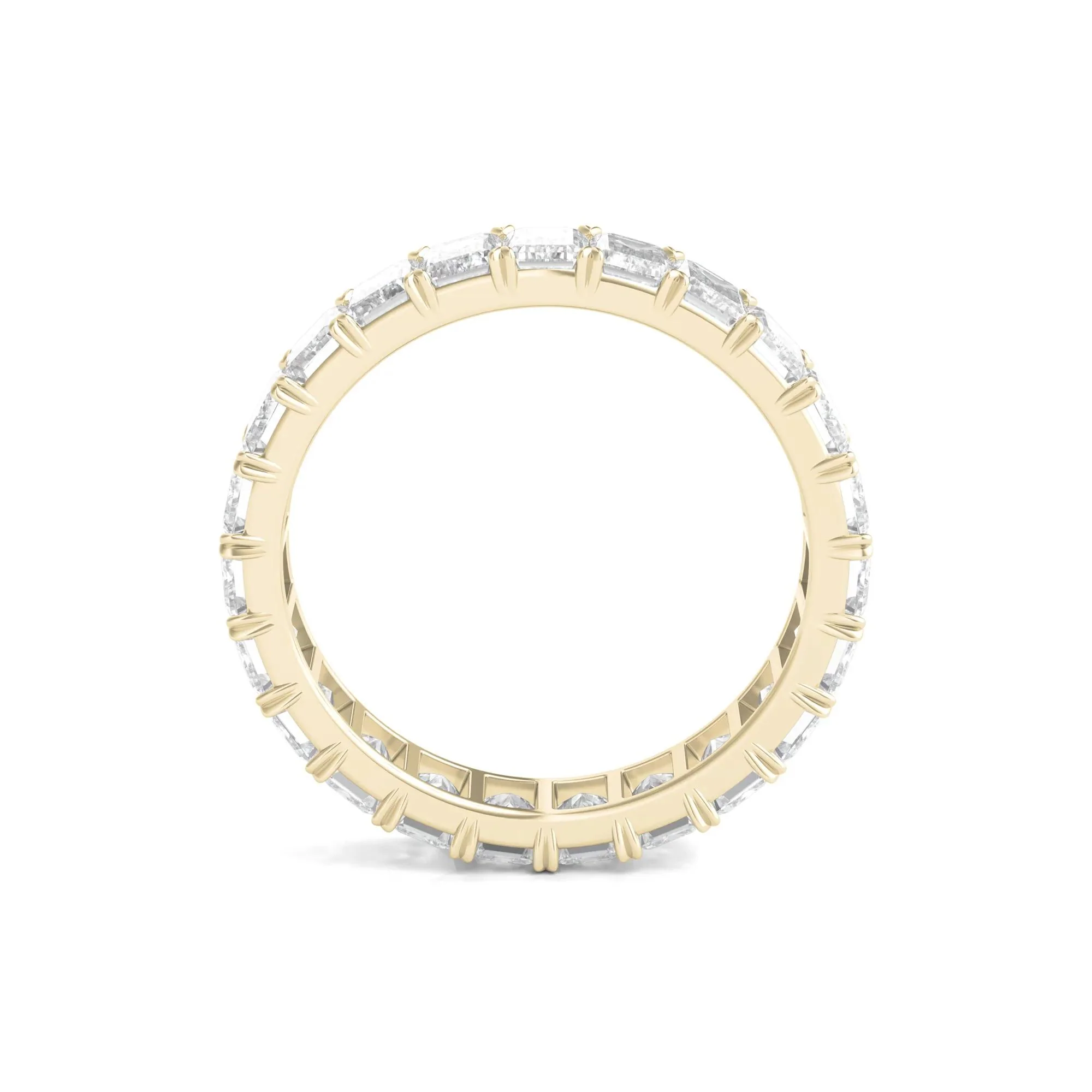 4 CT. Tw. Lab Grown Emerald-Cut Diamond Eternity Band Ring 14K Yellow Gold Size 4.5 4mm - Image 2