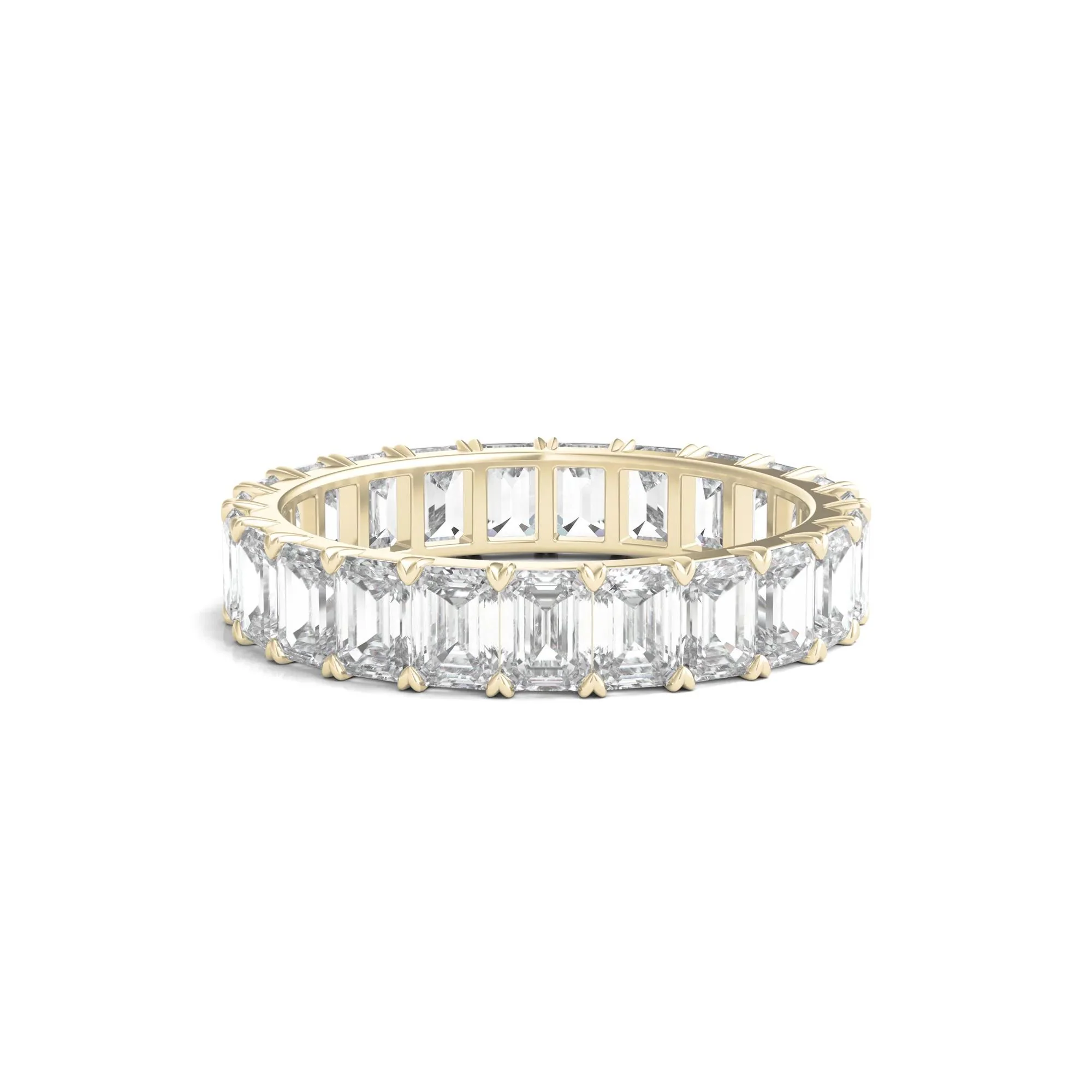4 CT. Tw. Lab Grown Emerald-Cut Diamond Eternity Band Ring 14K Yellow Gold Size 5 4mm