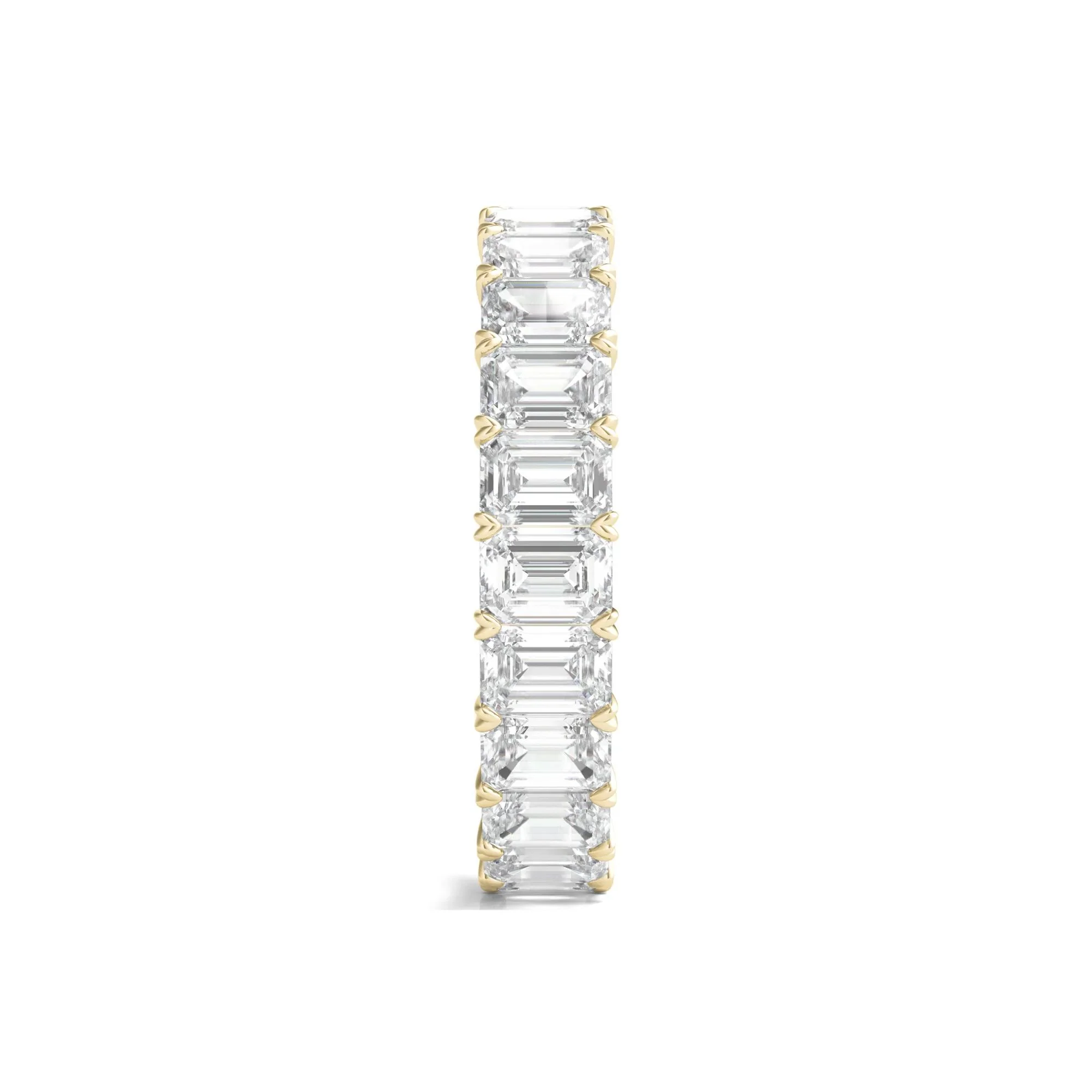4 CT. Tw. Lab Grown Emerald-Cut Diamond Eternity Band Ring 14K Yellow Gold Size 7.5 4mm - Image 3