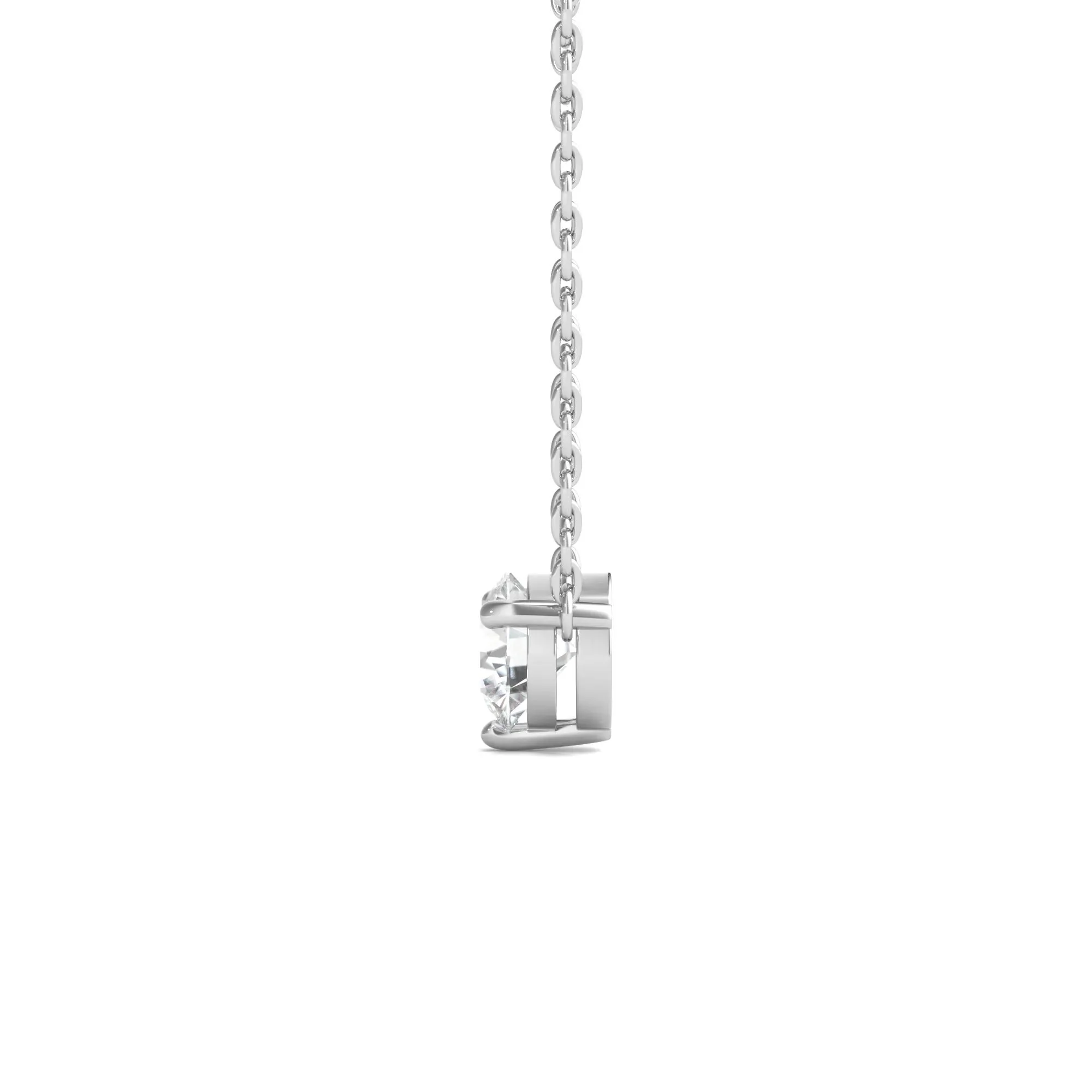 5/8 CT. Tw. Lab Grown Diamond Solitaire Pendant Necklace 10K White Gold Size 18" - Image 2