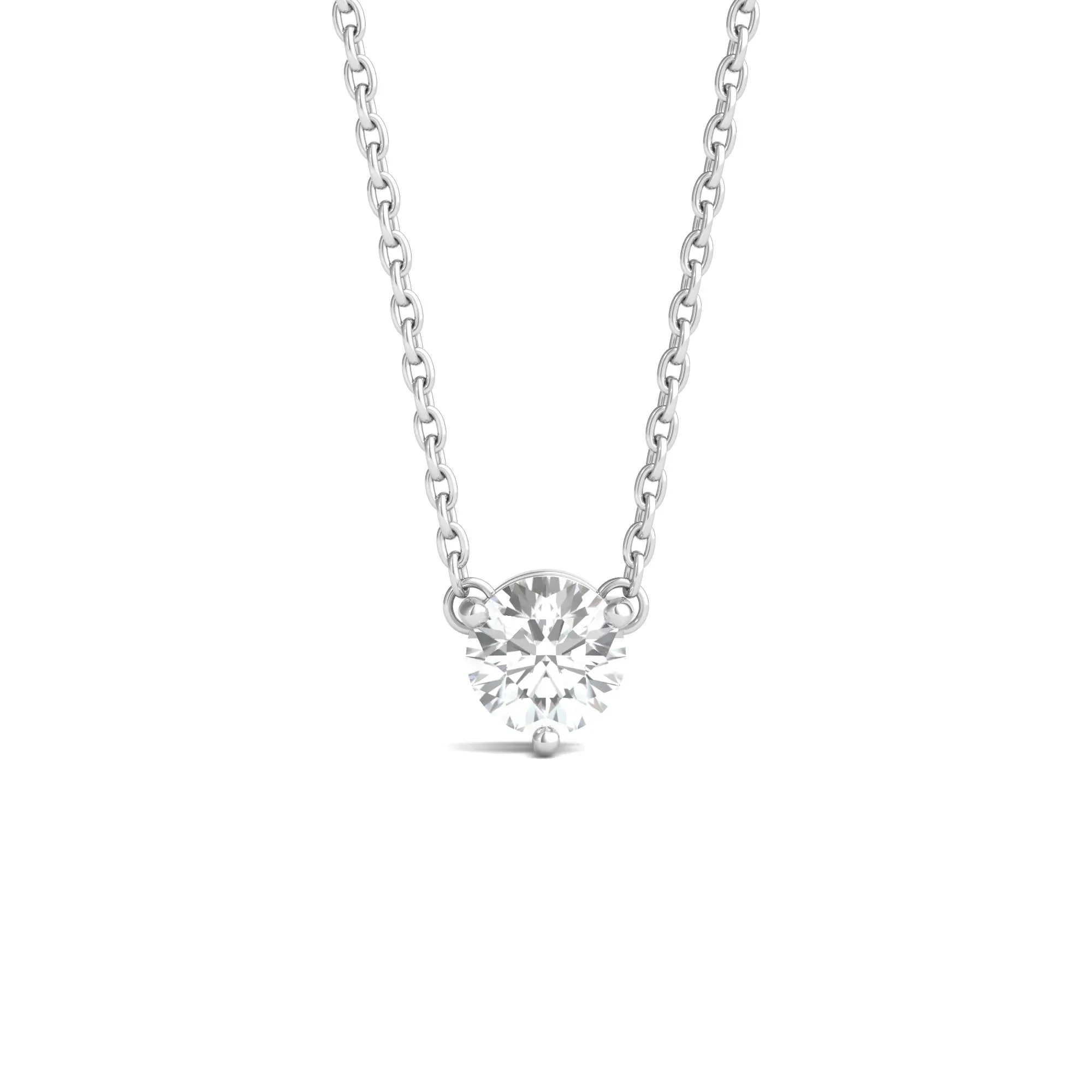 5/8 CT. Tw. Lab Grown Diamond Solitaire Pendant Necklace 10K White Gold Size 18" - Image 4