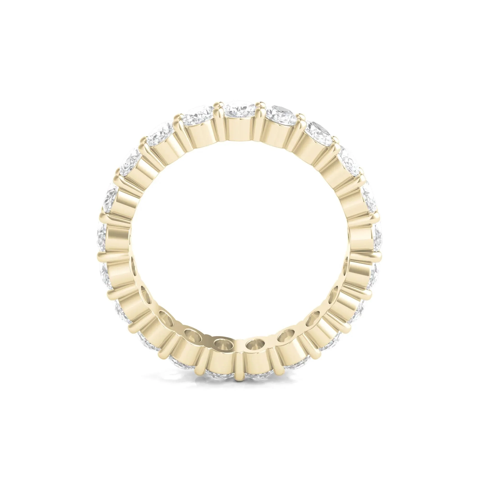 3 CT. Tw. Oval-Shaped Diamond Wedding Band Ring with Eternity Setting 14K Yellow Gold Size 4 3mm - Image 2