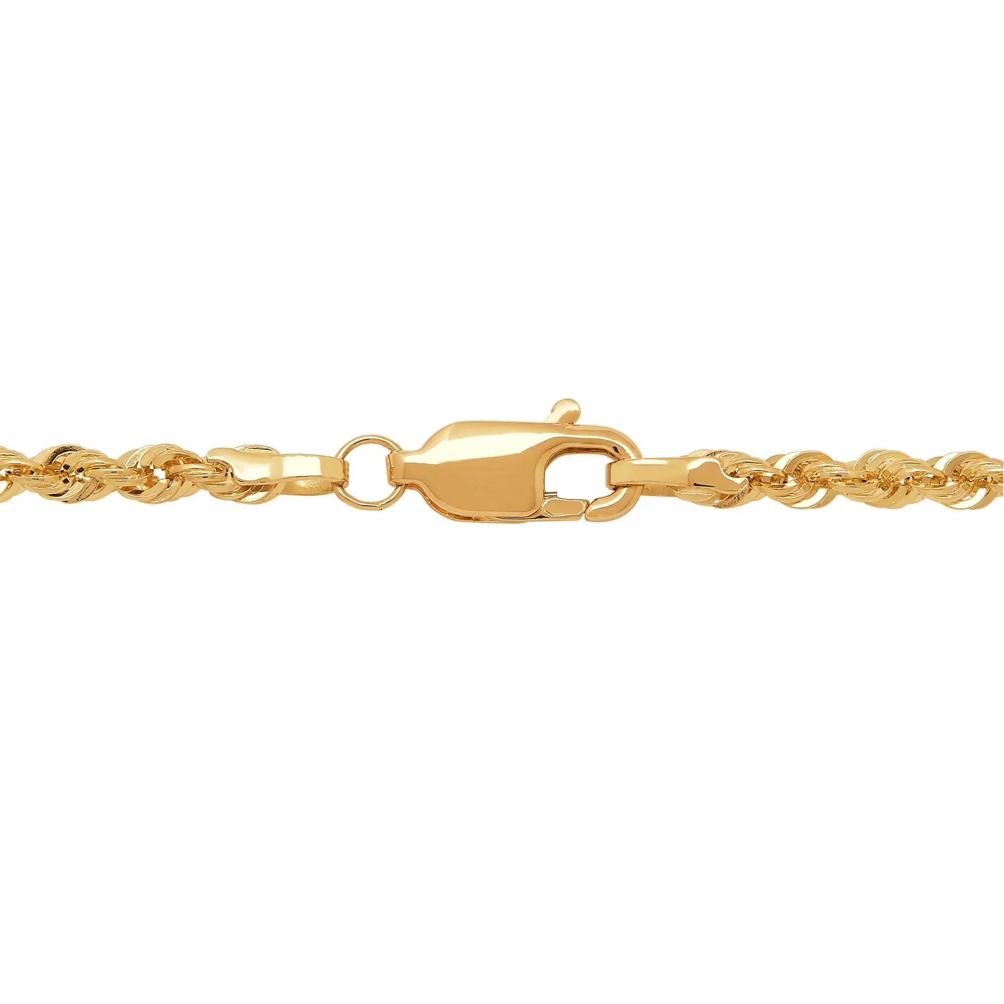 Polished Hollow Rope Chain 14K Yellow Gold Necklace Size 18" - Image 3