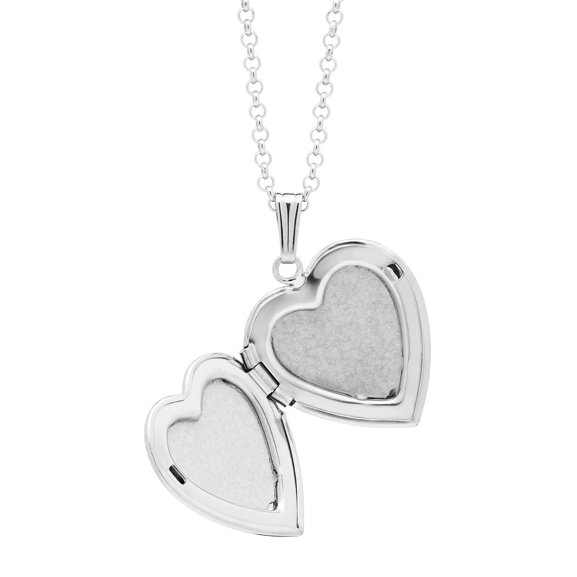 Floral Mom Locket with Tri-Tone Rhodium Plated .925 Sterling .925 Sterling Silver Necklace White Size 18" - Image 3