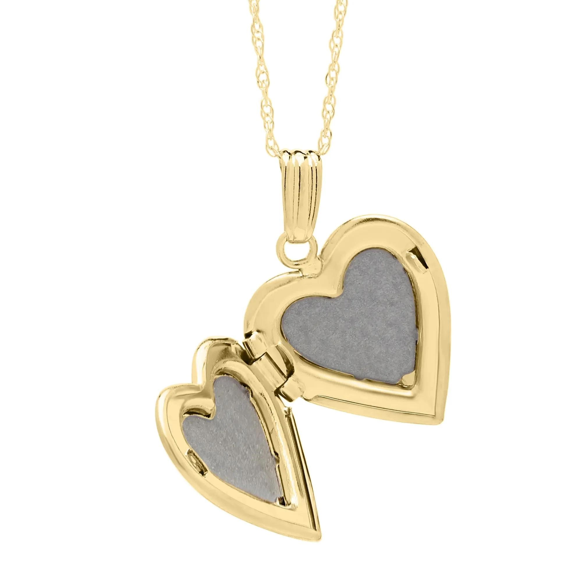 Heart-Shaped Floral Cross Locket Pendant Necklace 14K Yellow Gold Size 18" - Image 3