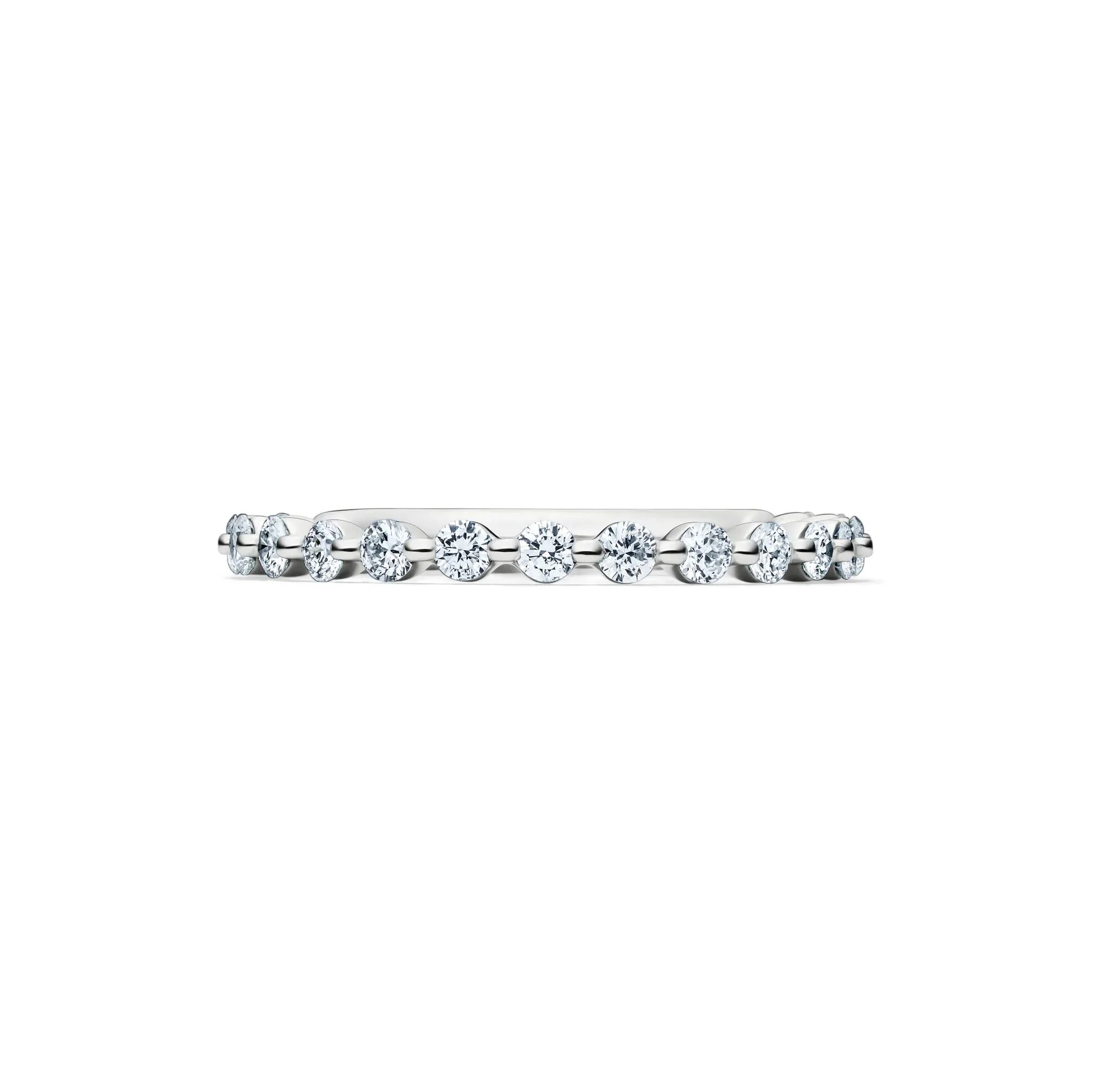 1/2 CT. Tw. Lab Grown Diamond Wedding Band Ring 14K White Gold Round Brilliant Cut Size 4.5 2mm