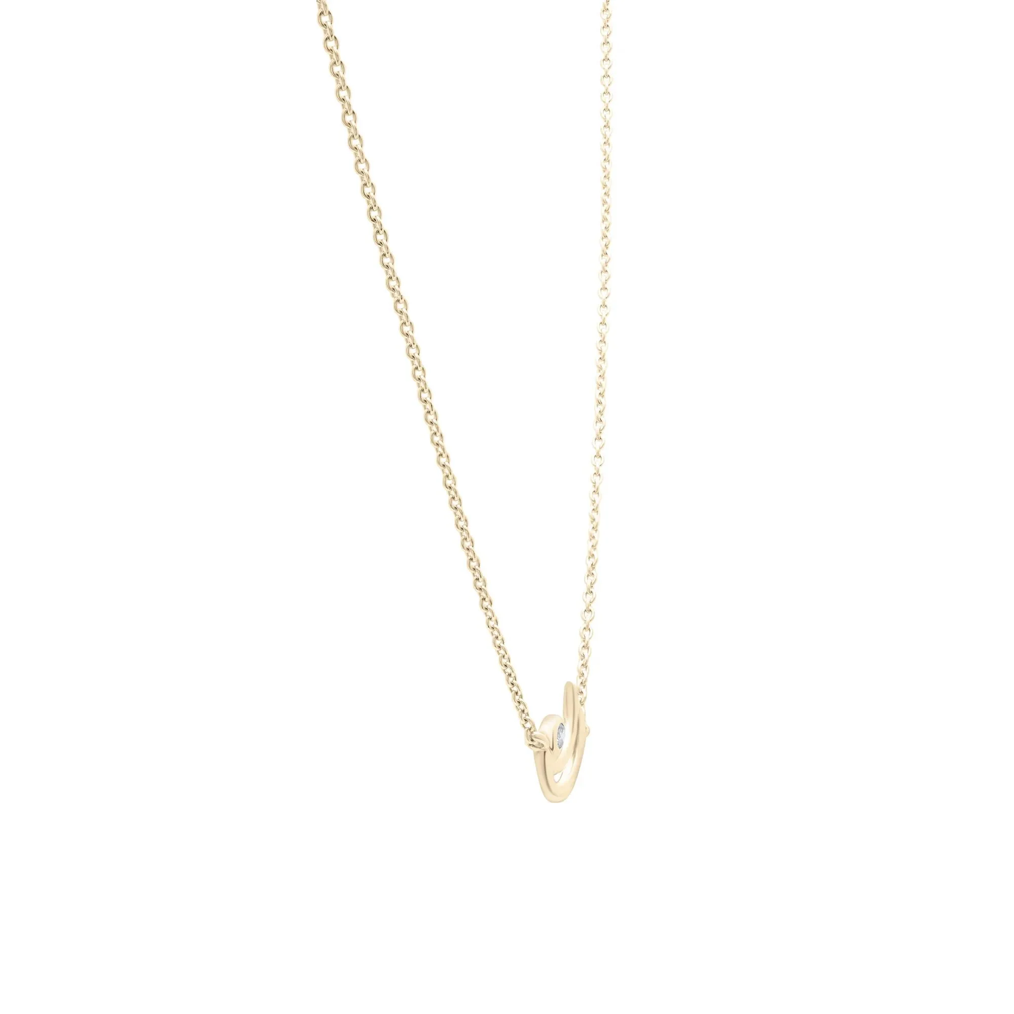 Diamond Accent Open Crescent Moon Pendant Necklace 10K Yellow Gold Size 17" - Image 4