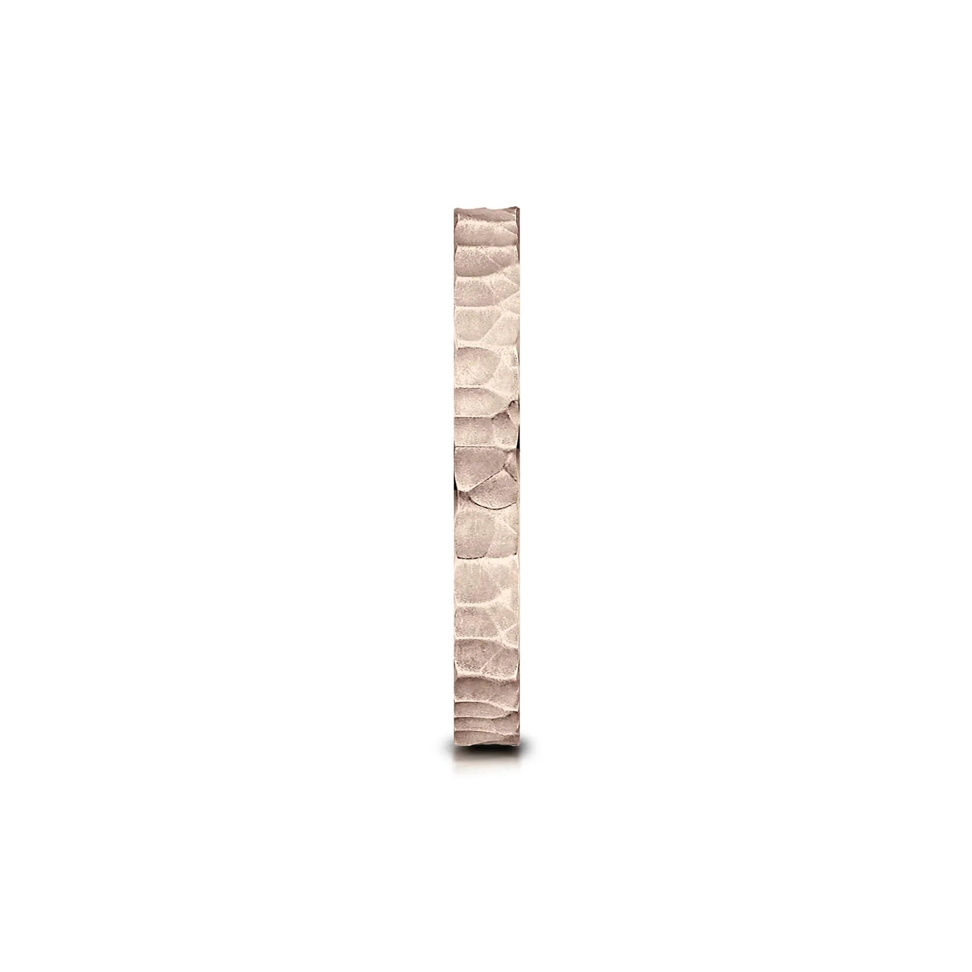 Hammered Band Ring 14K Rose Gold Size 6 2mm - Image 3