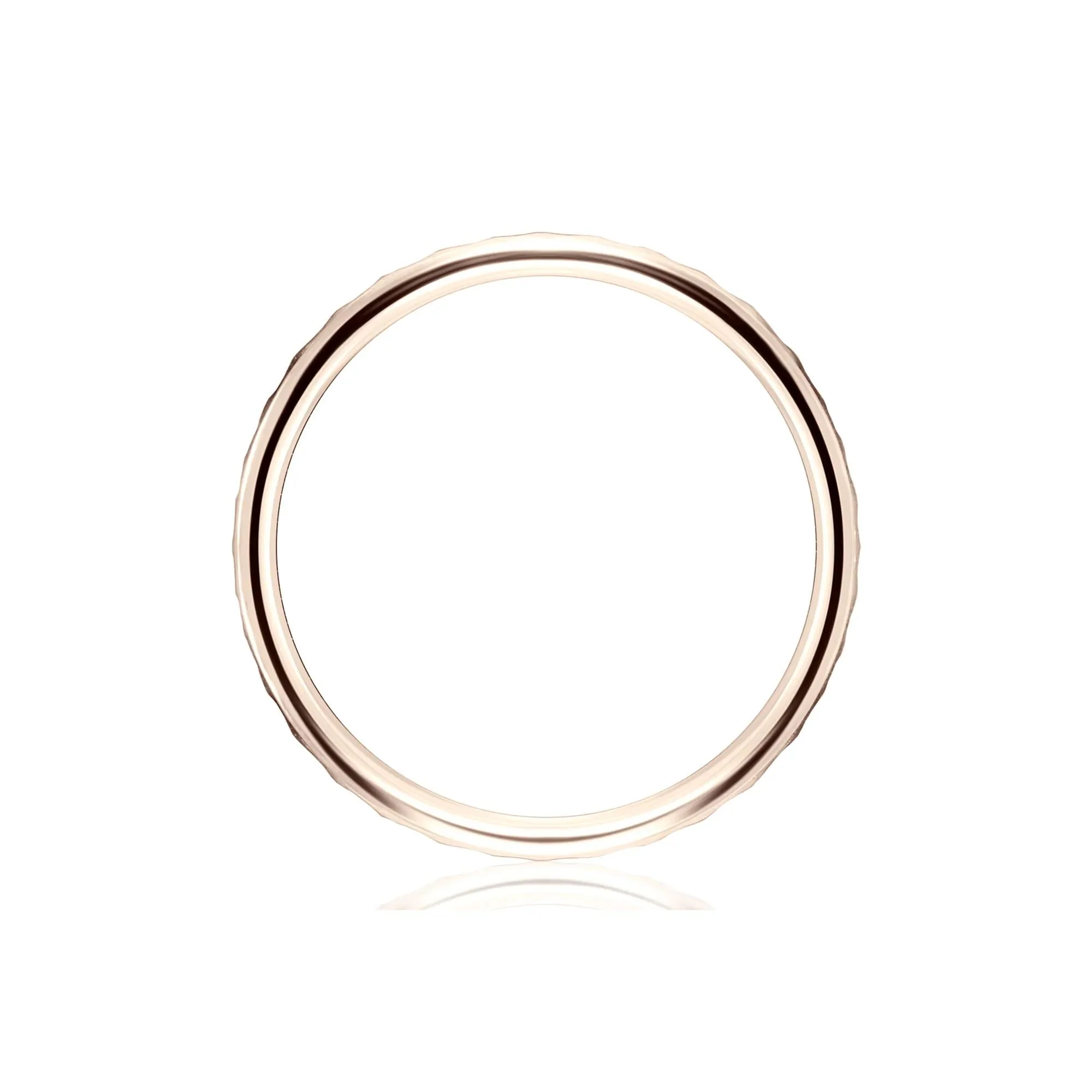 Hammered Band Ring 14K Rose Gold Size 7 2mm - Image 2